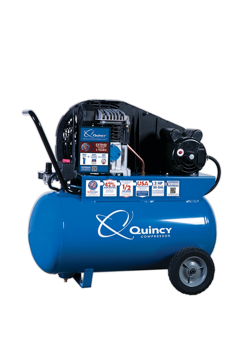 Quincy Compressor 20 Gallon Single Stage Portable Electric Horizontal
