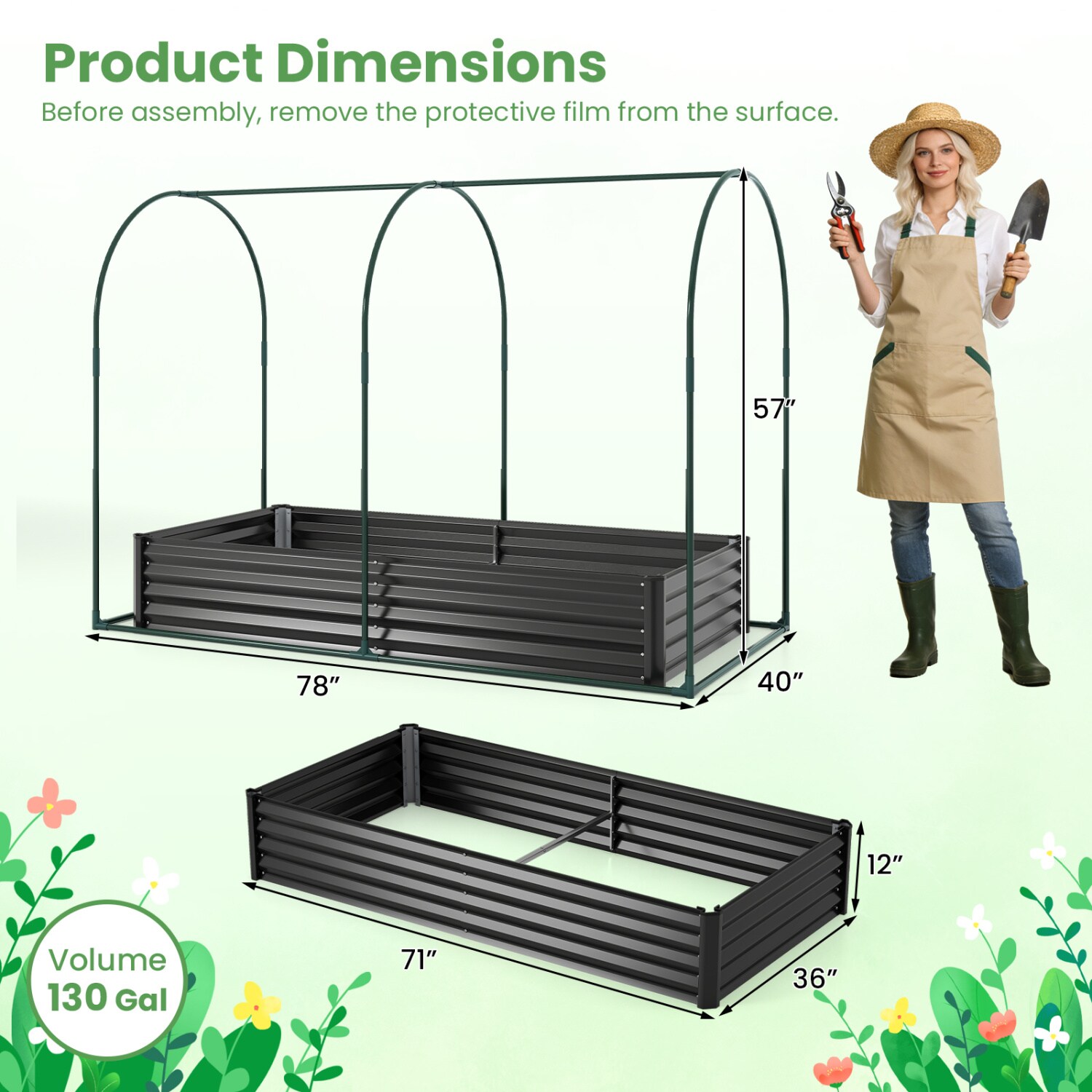 Slickblue D-CO-KB3864TG Raised-Garden-Beds - View #3
