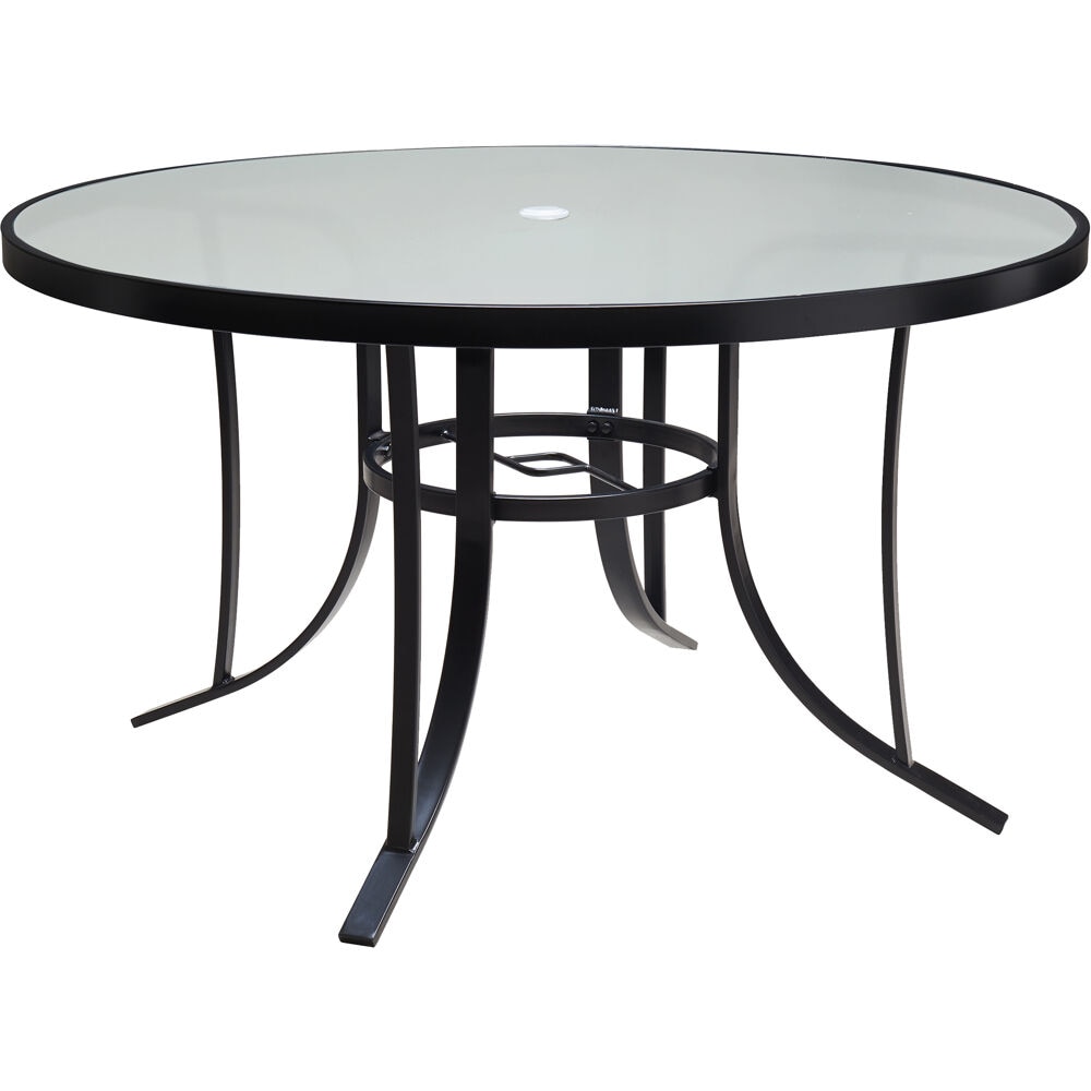 Hanover Lavallette 5-Piece Black Patio Dining Set Steel Round Table ...