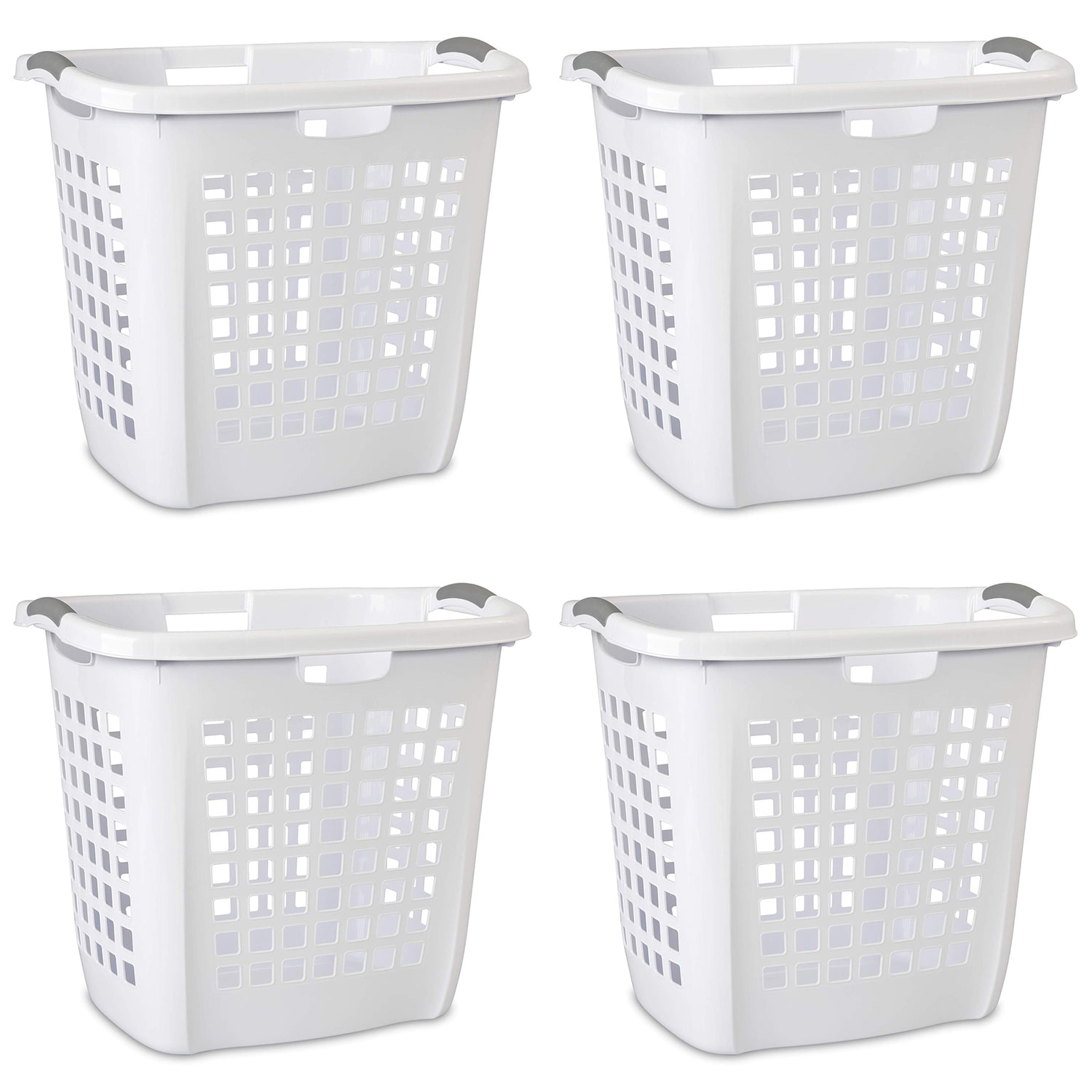 Sterilite 178034 4 White Plastic Laundry Hamper