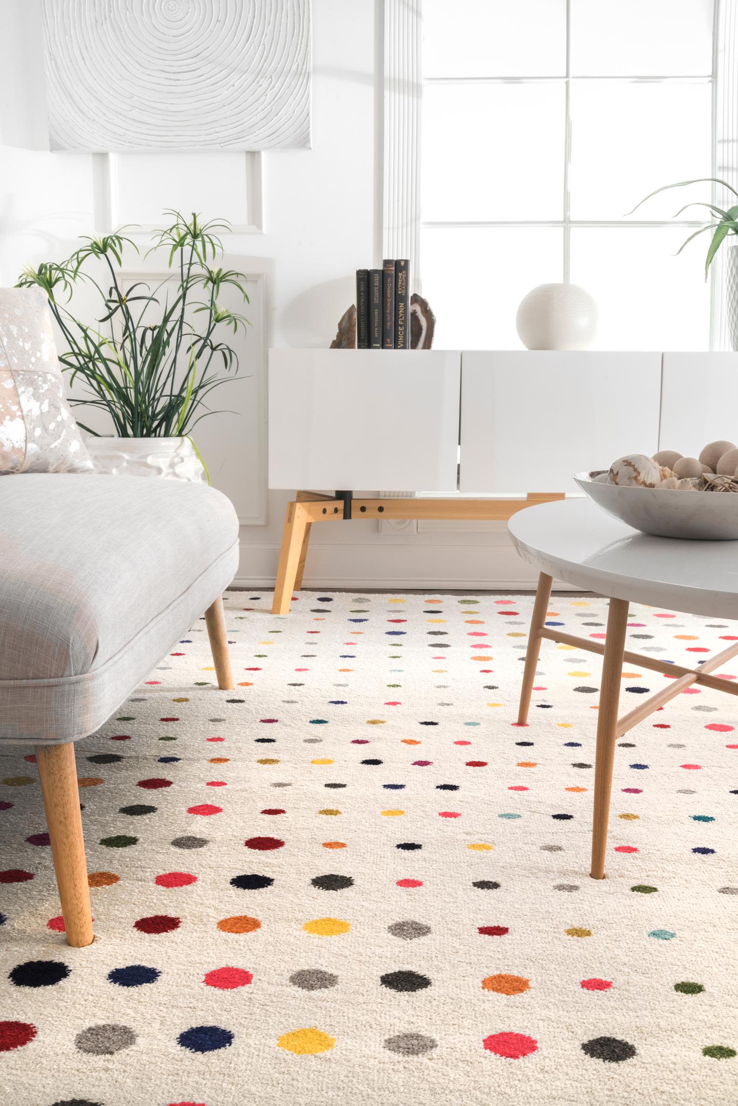 Albina 3' x 5' Multicolor Polka Dot Handmade Rug