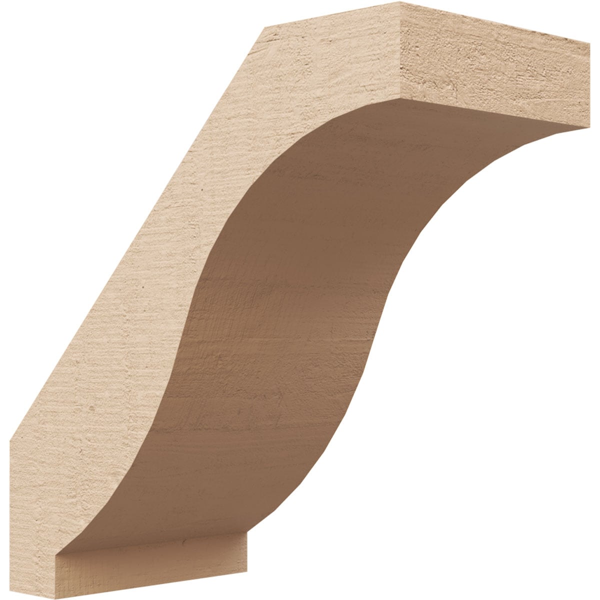 Ekena Millwork BRCUR03X06X06BKRRCPR 3-in x 6-in x 6-in Primed Urethane Baker Rough Cedar Woodgrain TimberThane Knee Brace