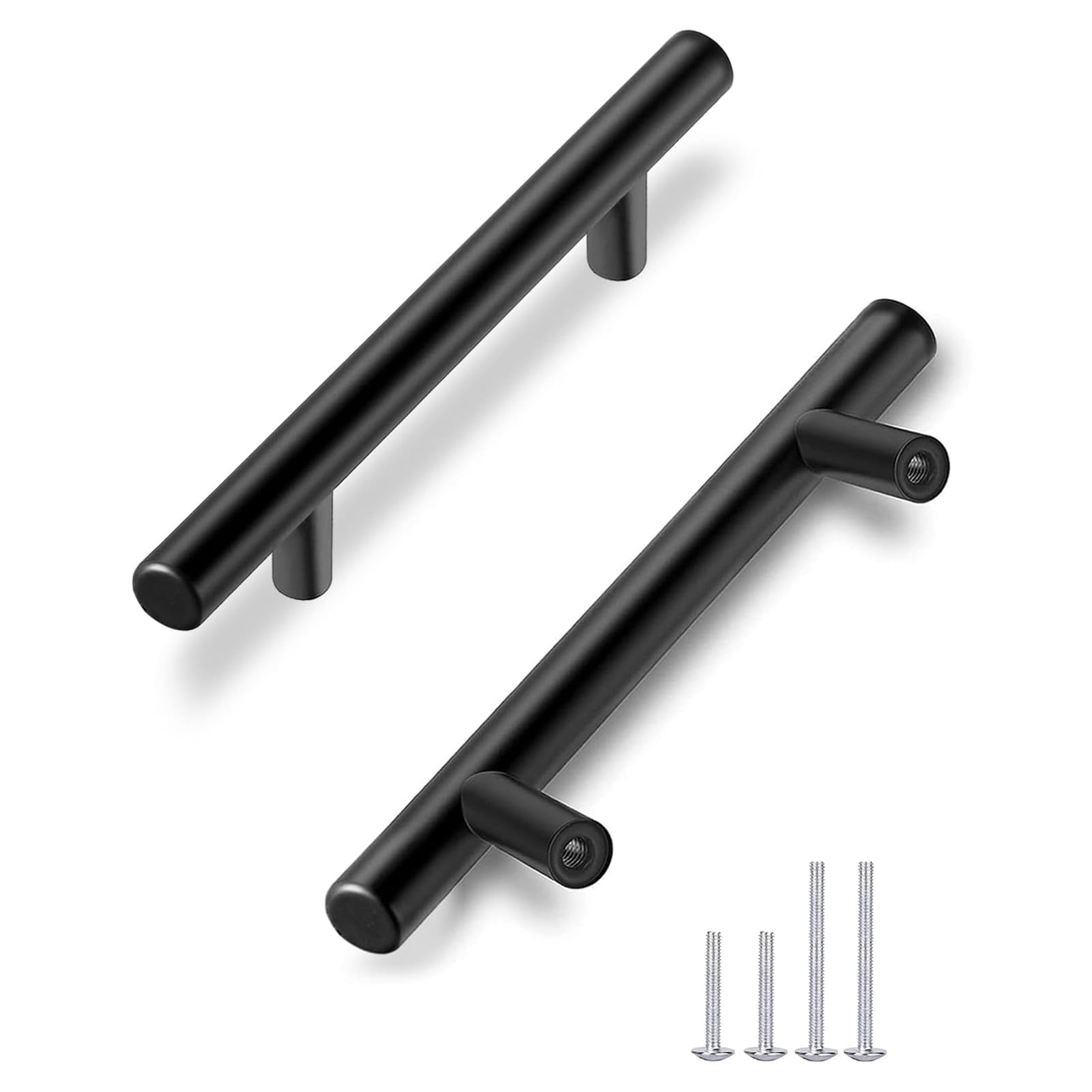 Misopily 30 Pack 3 Inch Center to Center Matte Black Cabinet Pulls Stainless Steel Kitchen Drawer Handles with Installation Screws 5 Inch Length