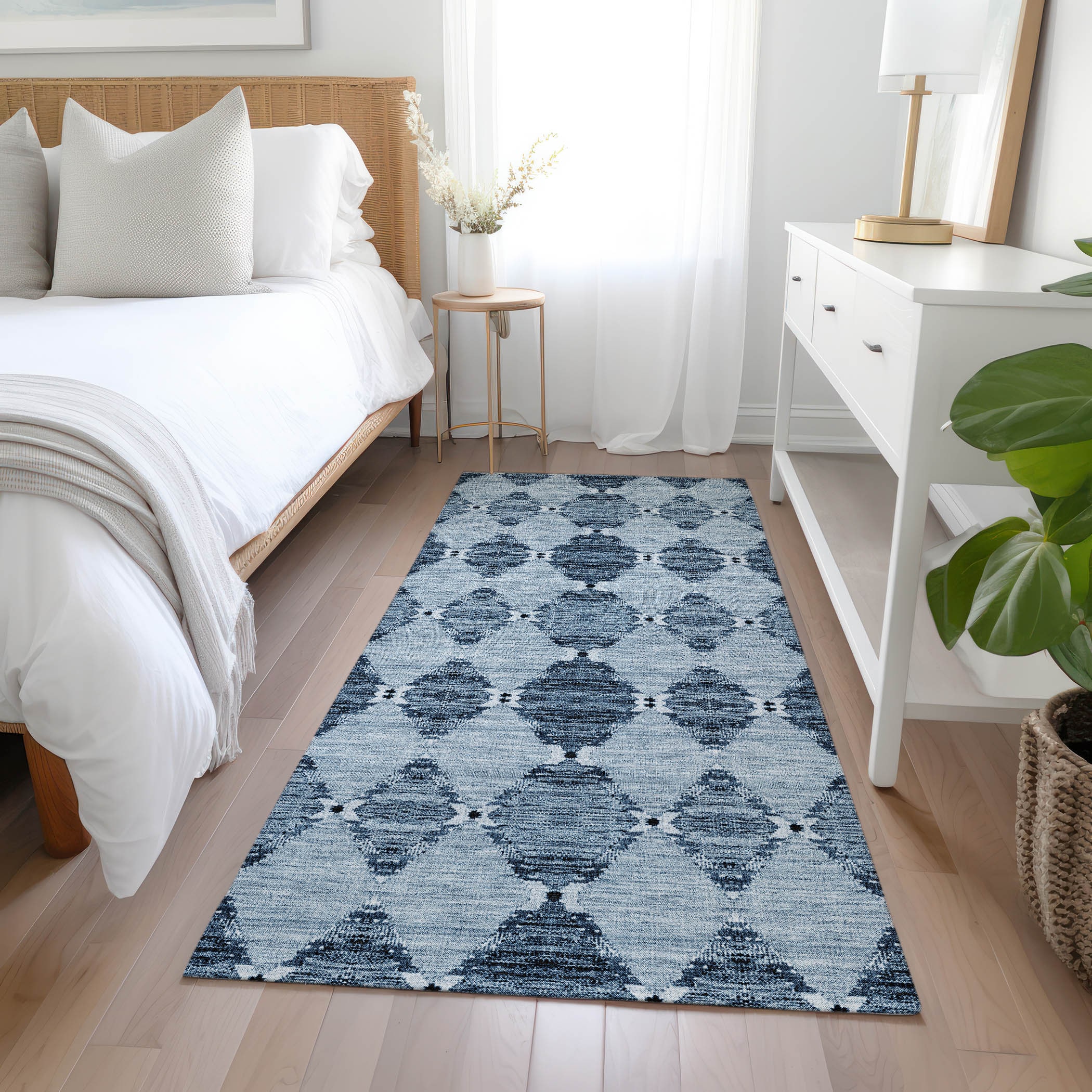 Addison Rugs ACN610BU2X8 Chantille ACN610BU 2 x 7 (ft) Polyester Blue Rectangular Indoor/Outdoor Abstract Machine washable Runner rug