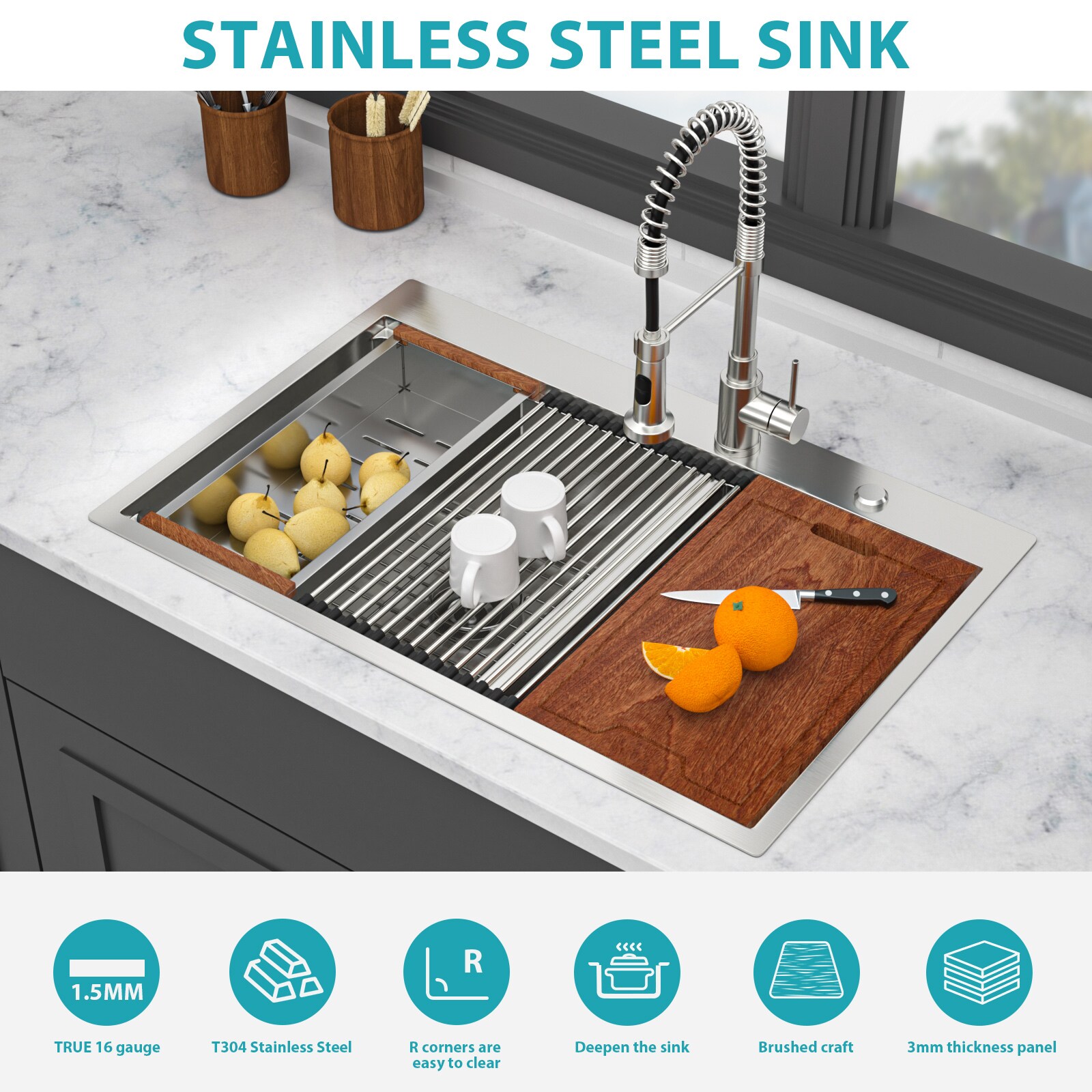 Tatayosi JL-339068 Kitchen-Sinks - View #6