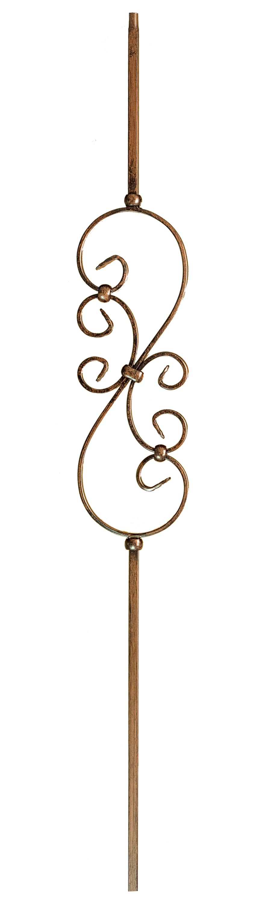 WM Coffman 802652 44-in x 0.5-in Oil Rubbed Bronze Wrought Iron Pin Top Scroll Stair Baluster