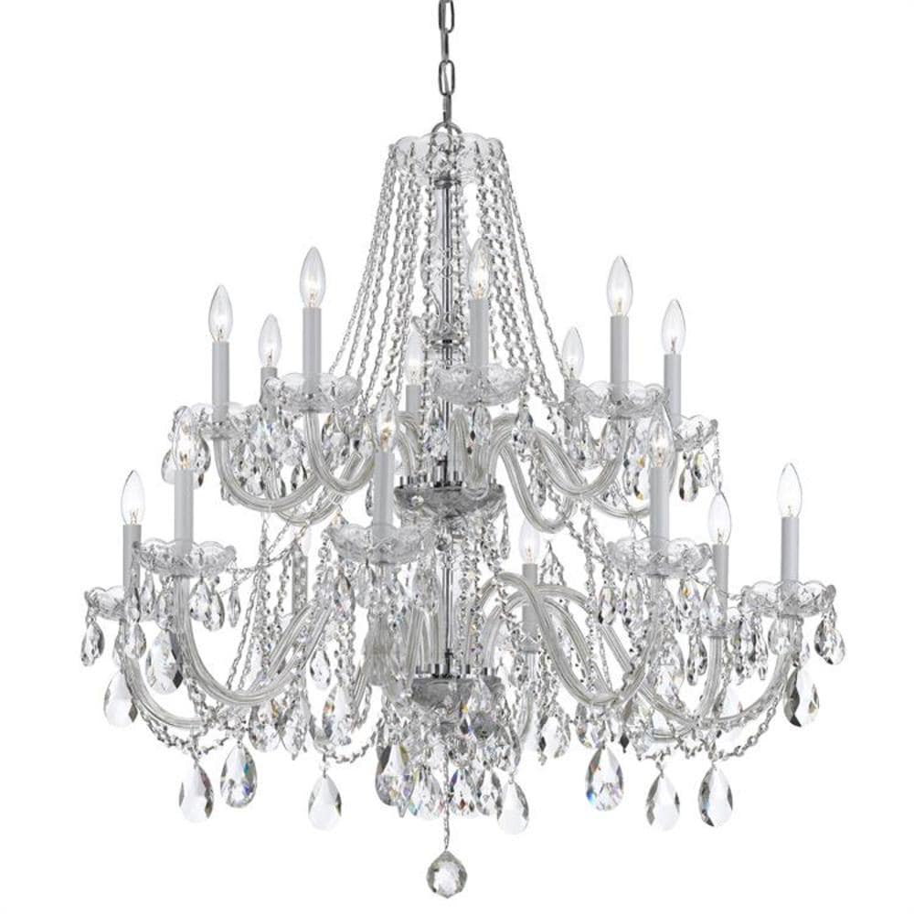 Crystorama 1139-CH-CL-MWP Traditional Crystal 16 -Light Polished Chrome Traditional Crystal For Use in Bedrooms, Dining Rooms, Foyers, Kitchens, Living Rooms Chandelier