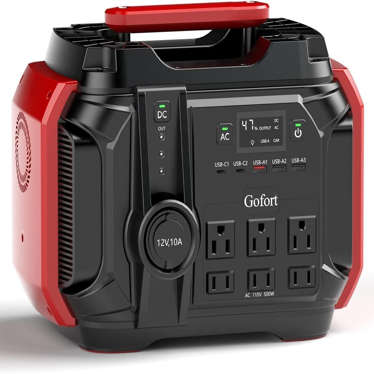 Loheer 540Wh 500W Portable Power Station and Solar Generator with 6 AC Outlets