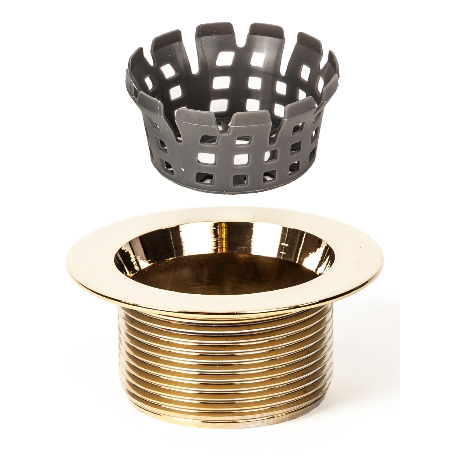 PF WaterWorks PF0911-PB 2.75-in Polished Brass Hair Catcher