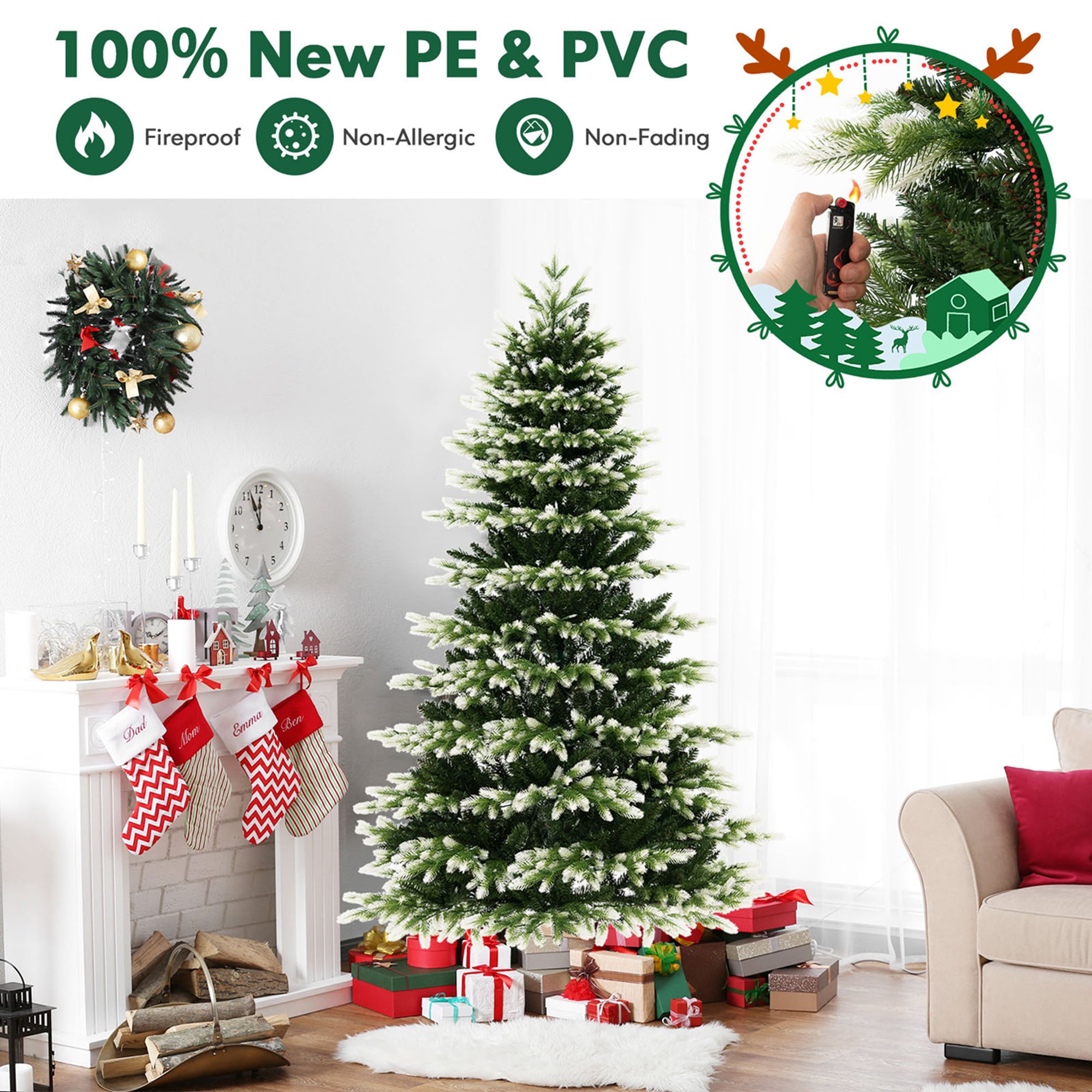 Costway LWS00767 Artificial-Christmas-Trees - View #4
