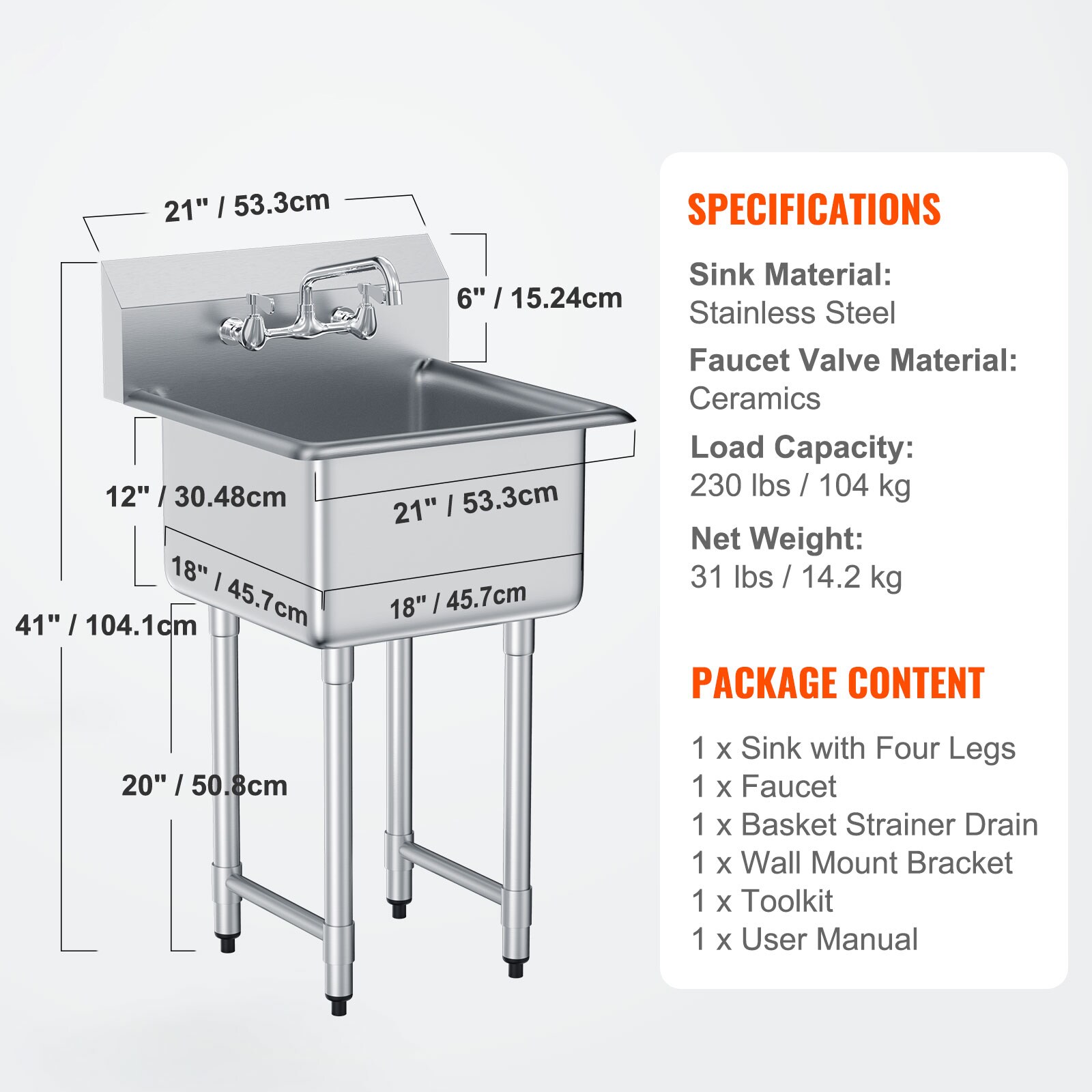 VEVOR SCSYLSSCDCY102839V0 Laundry-Tubs-Utility-Sinks - View #7