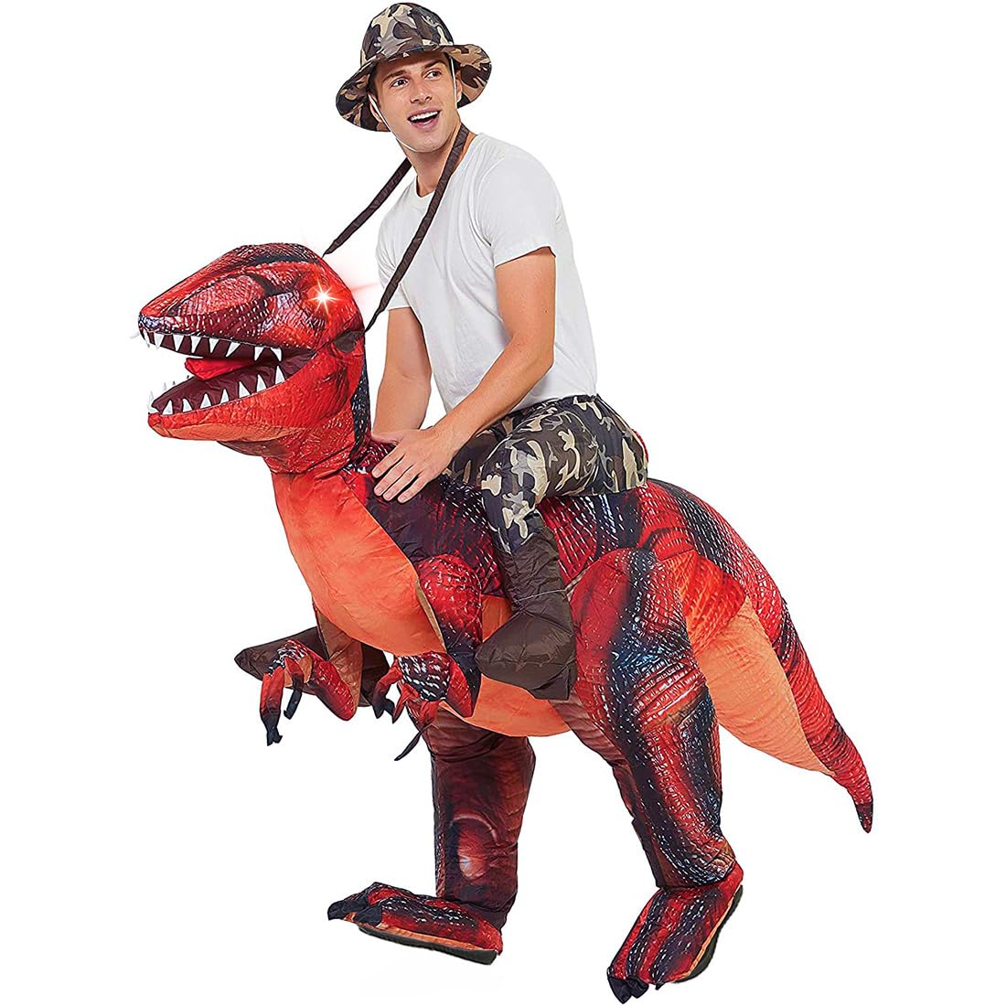 GOOSH DJ-FZ-80203-72  72 inch Inflatable Dinosaur Costume, Funny Halloween Costumes Dinosaur Costumes for Adults Men Women, Adult Blow Up Costumes Dinosaur Inflatable Costume for Halloween Party Cosplay