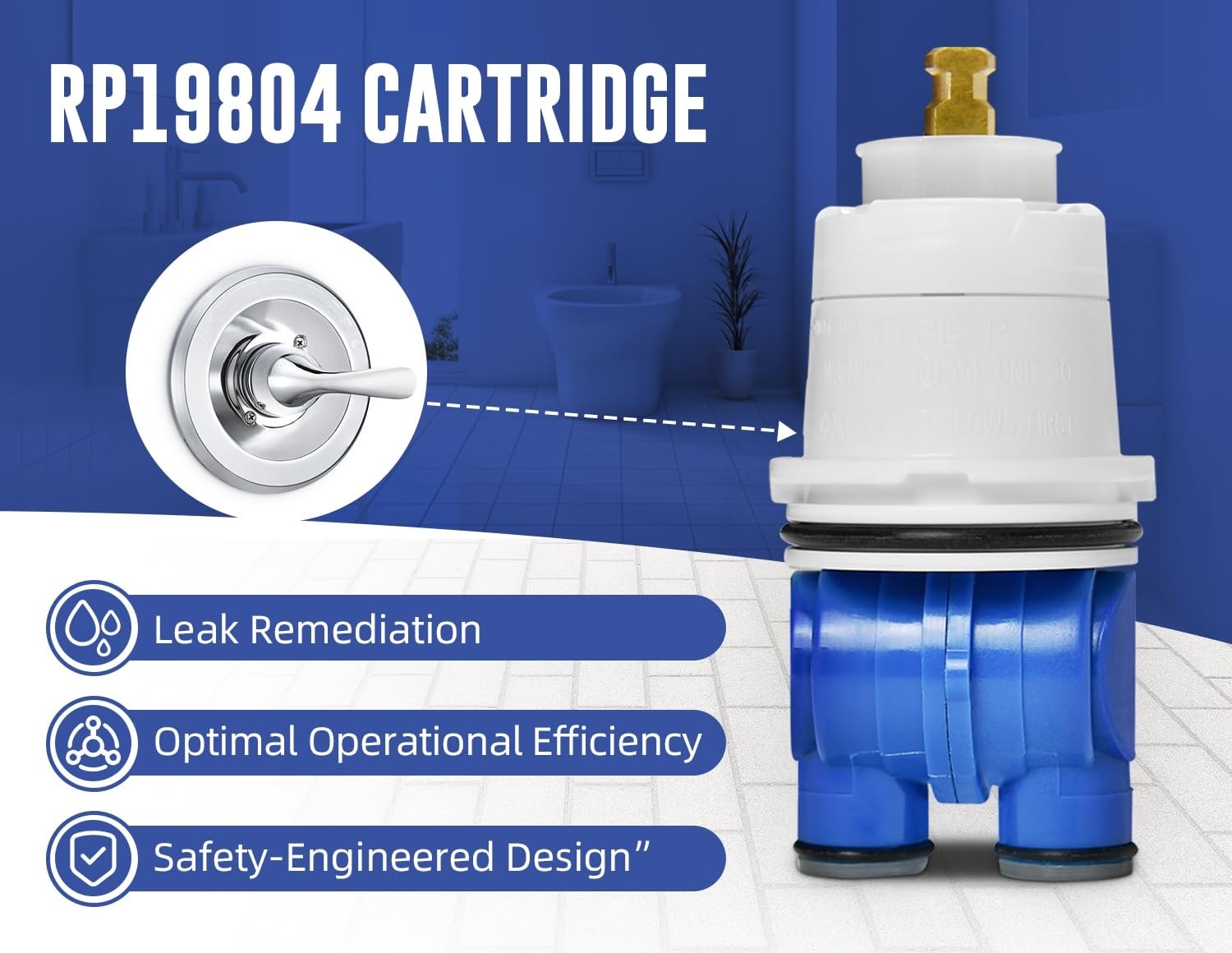 Aoibox RP19804 Single Handle Tub and Shower Faucet Cartridge Replacement for Home and Office Use #LABGX8YG