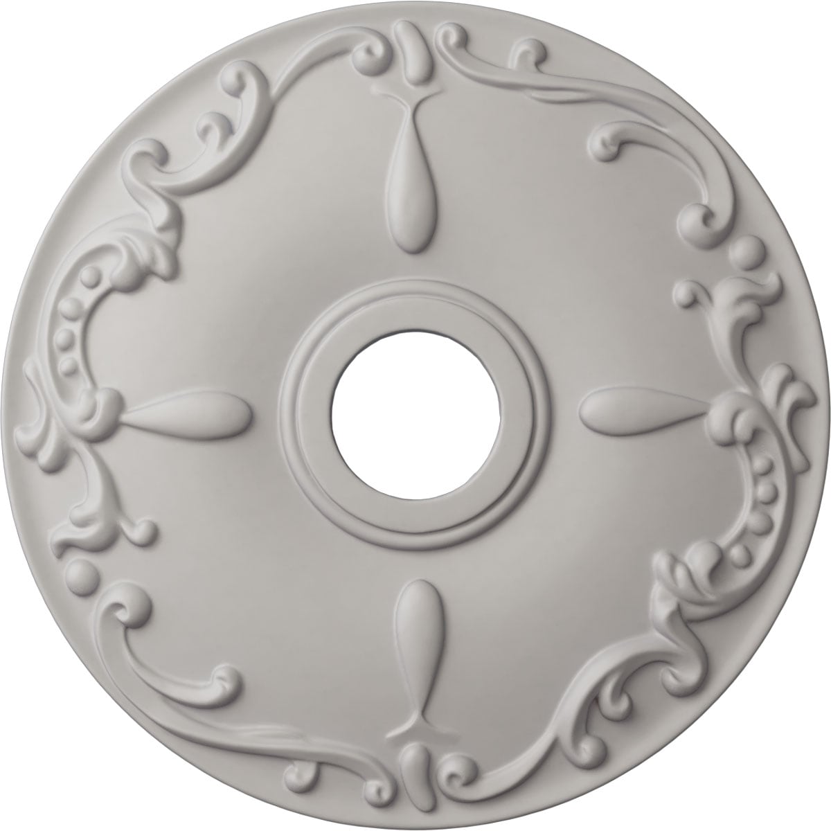 Ekena Millwork CM18KEUWF Kent 18-in W x 18-in L Painted Ultra Pure White Polyurethane Whole Ceiling Medallion