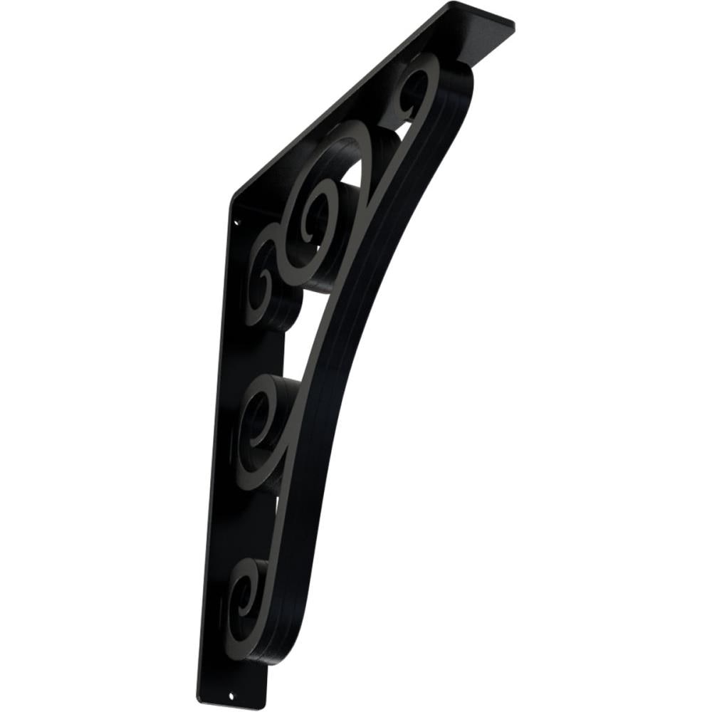 Ekena Millwork BKTM02X12X15TTN Tristan 12-in x 2-in x 15-in Black Wrought iron Countertop support bracket