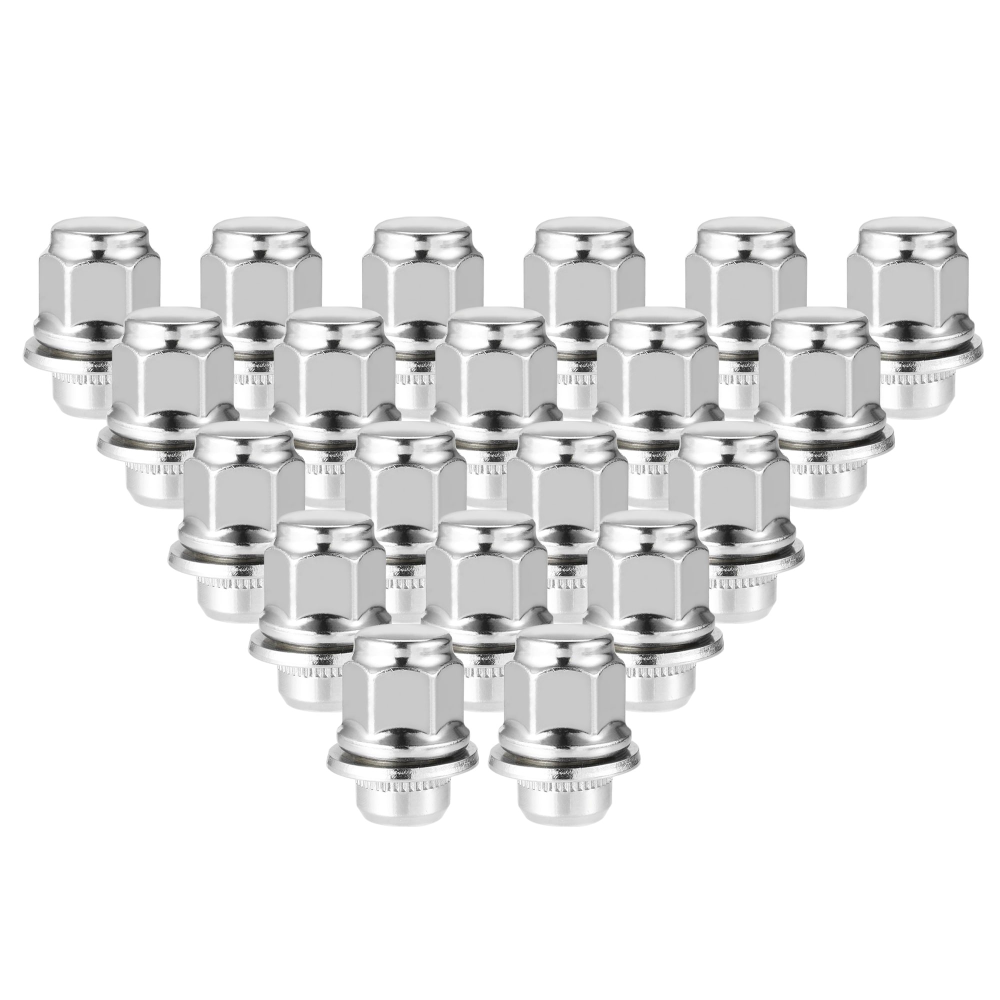 Unique Bargains 20pcs Wheel Lug Nuts Compatible for Lexus LS460 LC500 Durable Chorme Plated M12x1.5 Carbon Steel Silver Tone Tire Lugnuts