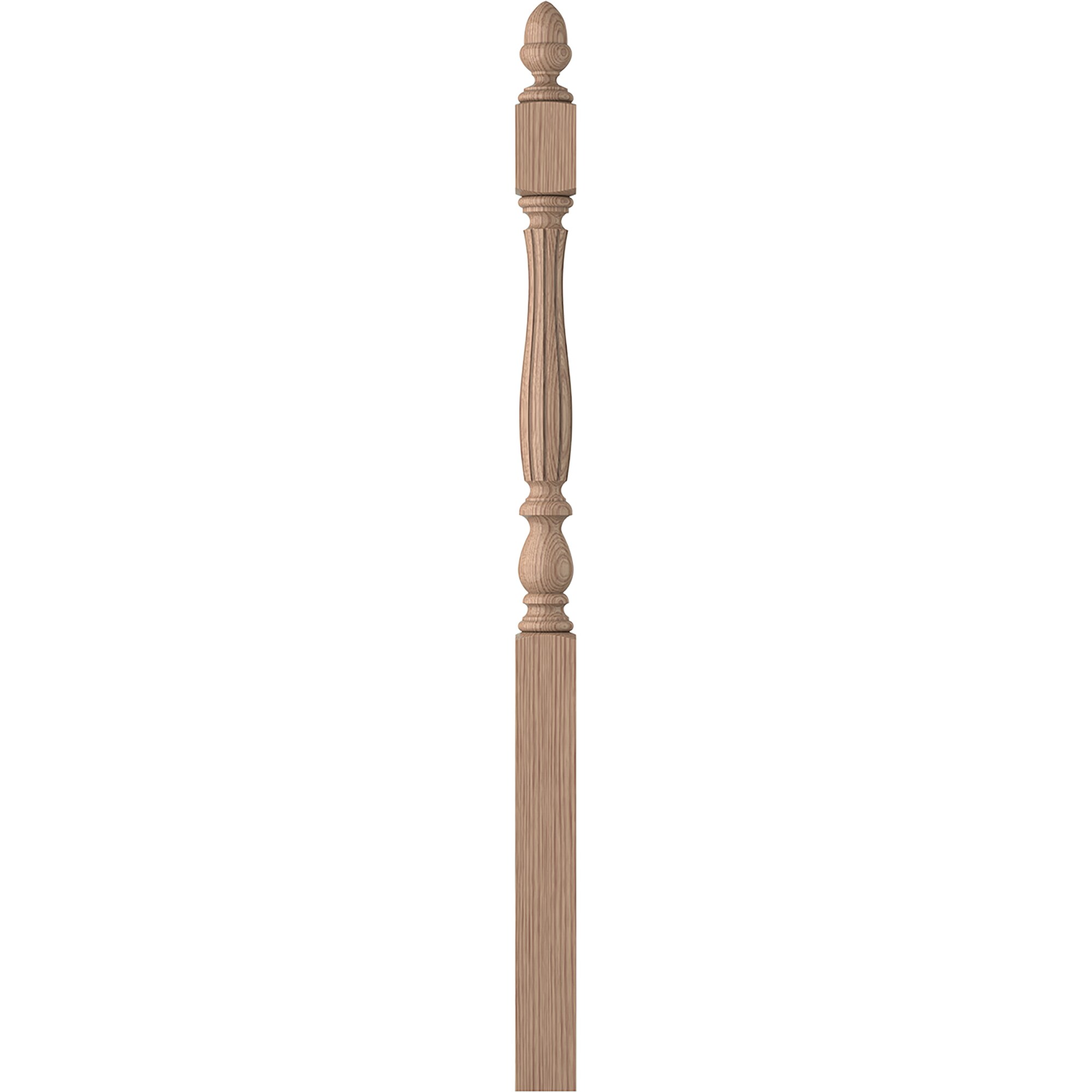 L.J. Smith Stair Systems LJF-3942-HK Harbor 3.25-in x 57.7812-in Unfinished Hickory Starting Stair Newel Post