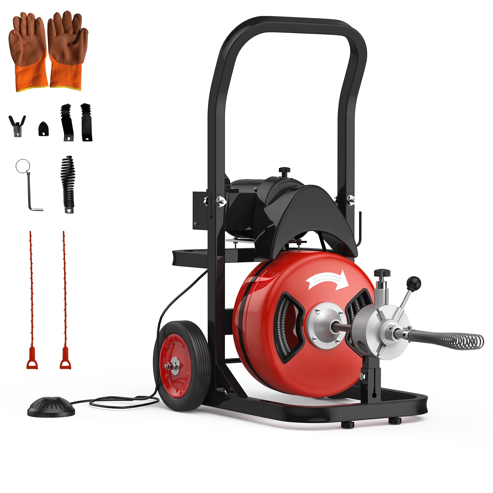 Garvee 75 FT x 1/2 Inch Electric Drain Cleaner Machine 450W Sewer Snake ...