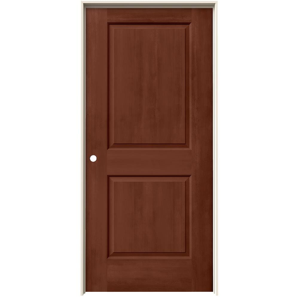 JELD-WEN 36-in x 80-in Amaretto Hollow Core 2-panel Square Right Hand Smooth Stained Molded Composite Flat Jamb Single Prehung Interior Door in Brown -  LOWOLJW222200893