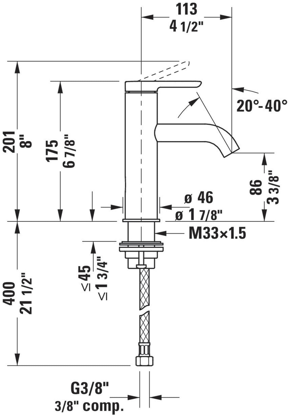 Duravit C11020002U10 Lavatory-Faucets - View #10