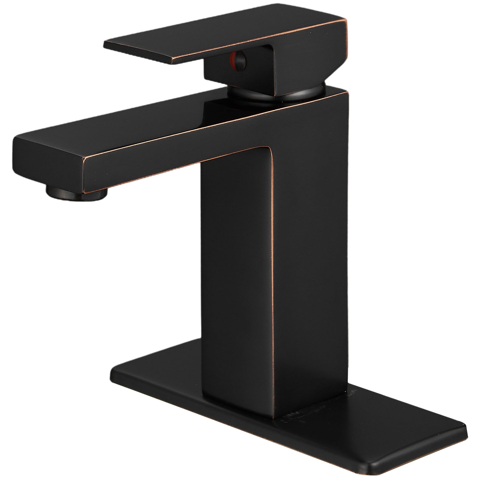BWE A-96006-ORB Oil Rubbed Bronze Single hole 1-handle WaterSense Low-arc Commercial/Residential Handle Bathroom Sink Faucet with Deck Plate