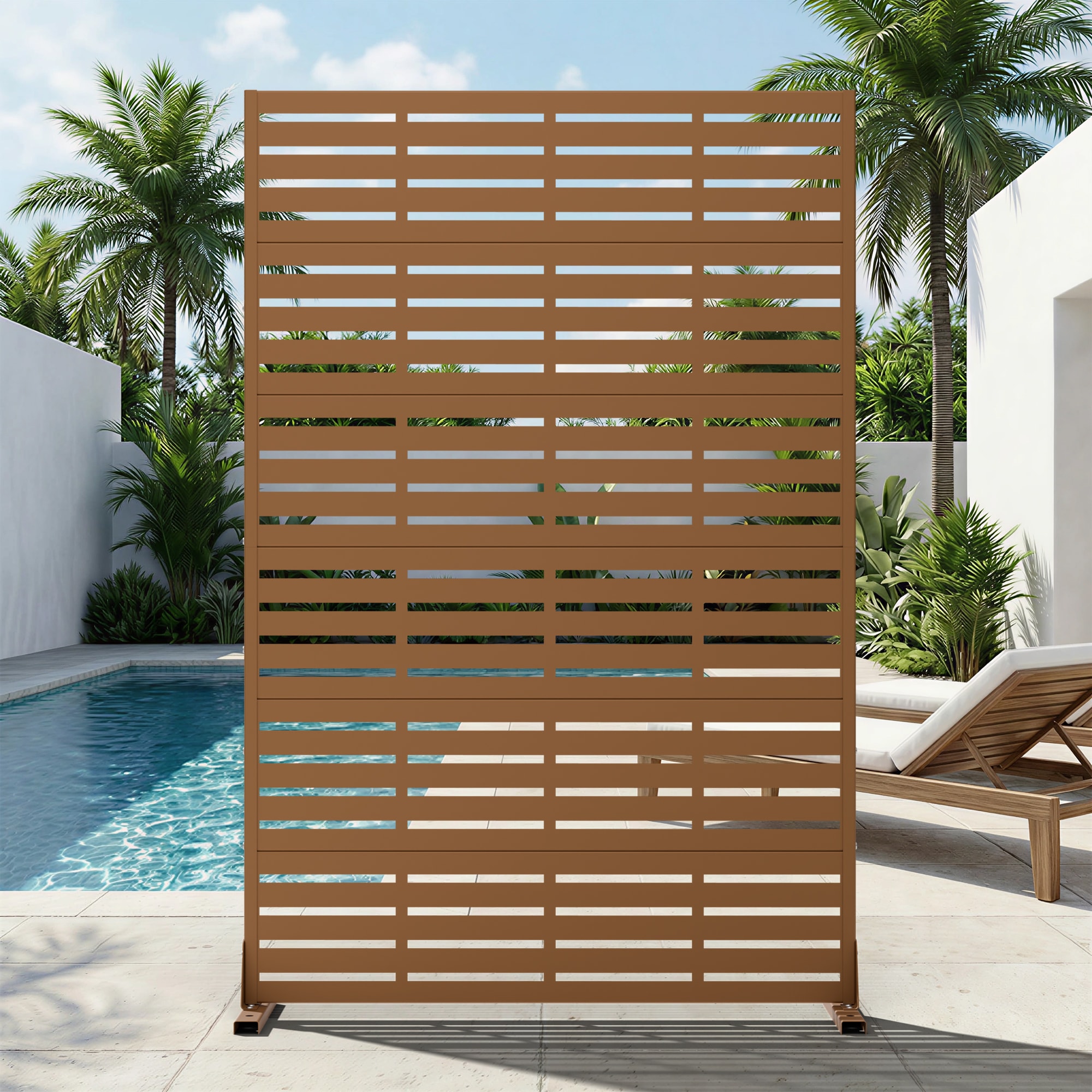 PexFix 72-in H x 47-in W Freestanding Outdoor Metal Privacy Screen ...