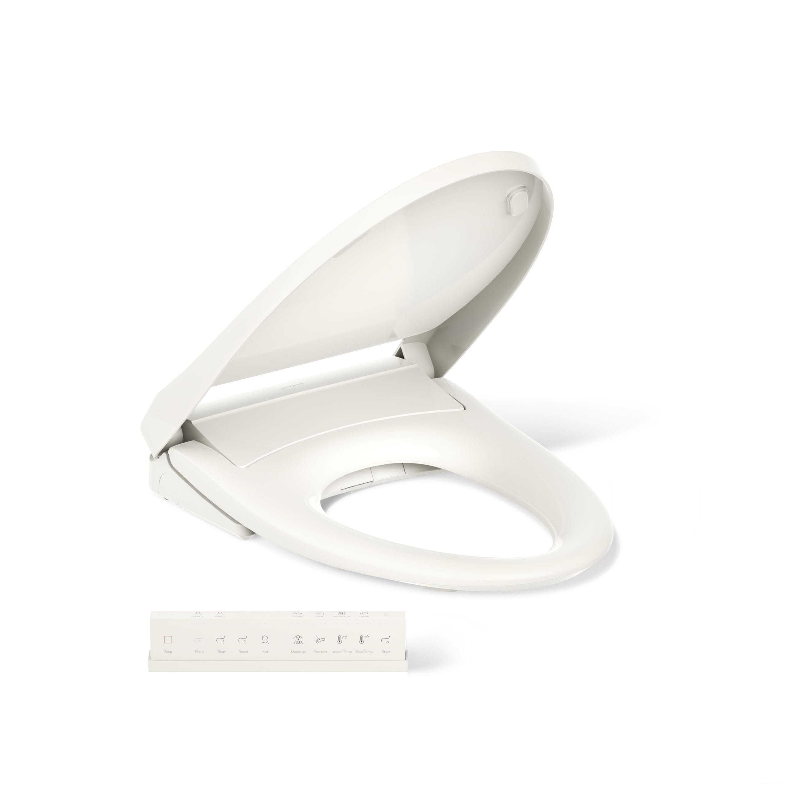KOHLER PureWash E930 Plastic Biscuit Elongated Slow Close Feature Heated Bidet Function Toilet Seat
