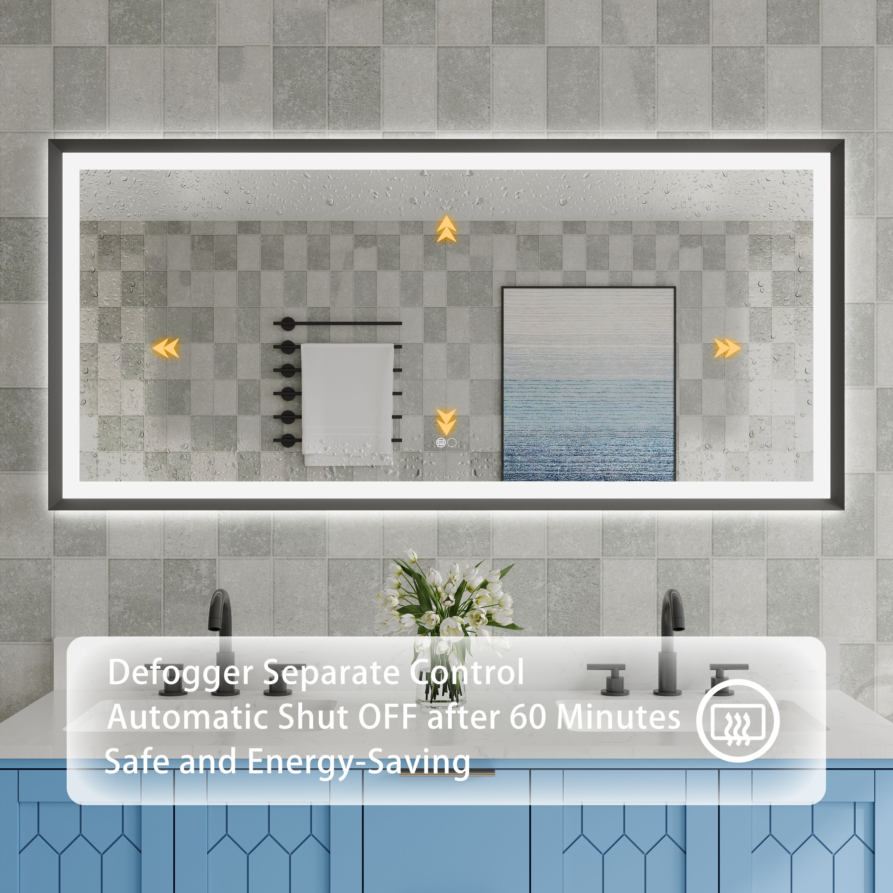 CALVON CLW66028MB Framed-Bath-Mirrors - View #5