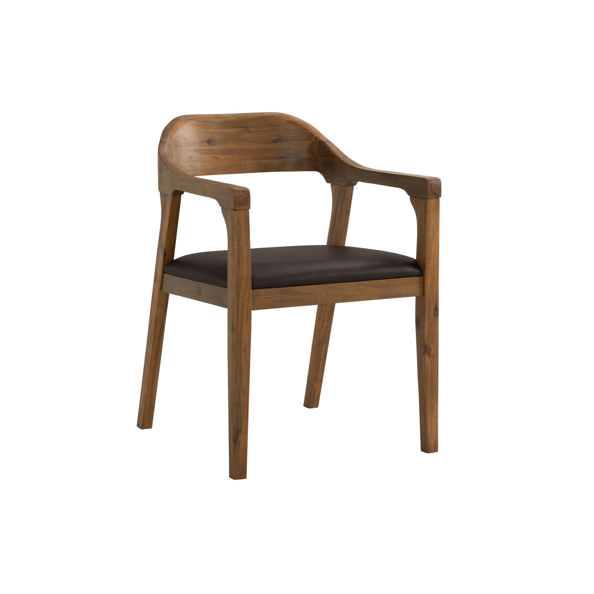 Benzara BM239749 Contemporary/Modern Upholstered Dining Arm Chair (Wood Frame)