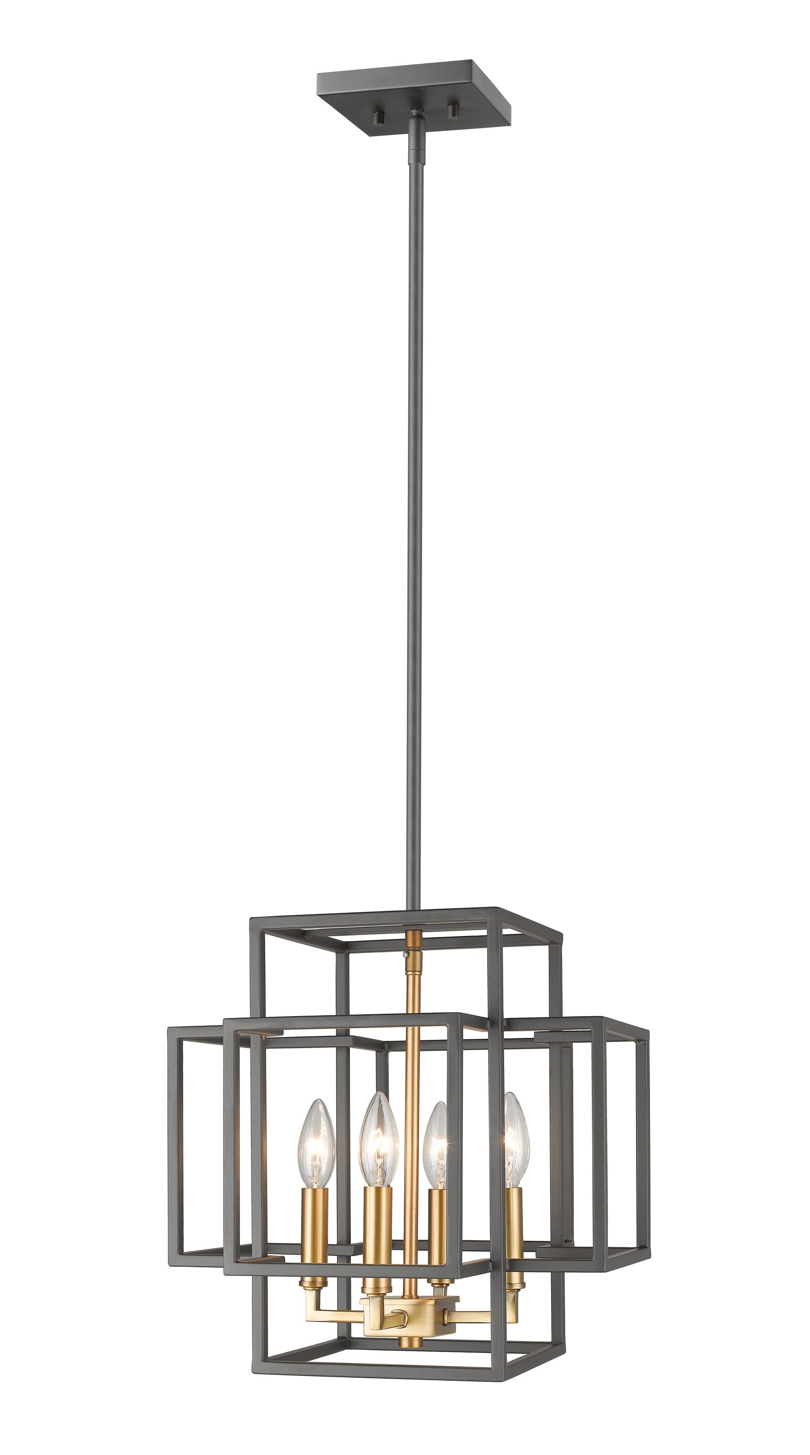 Z-Lite Titania Bronze + Olde Brass Modern/Contemporary Geometric Pendant Light