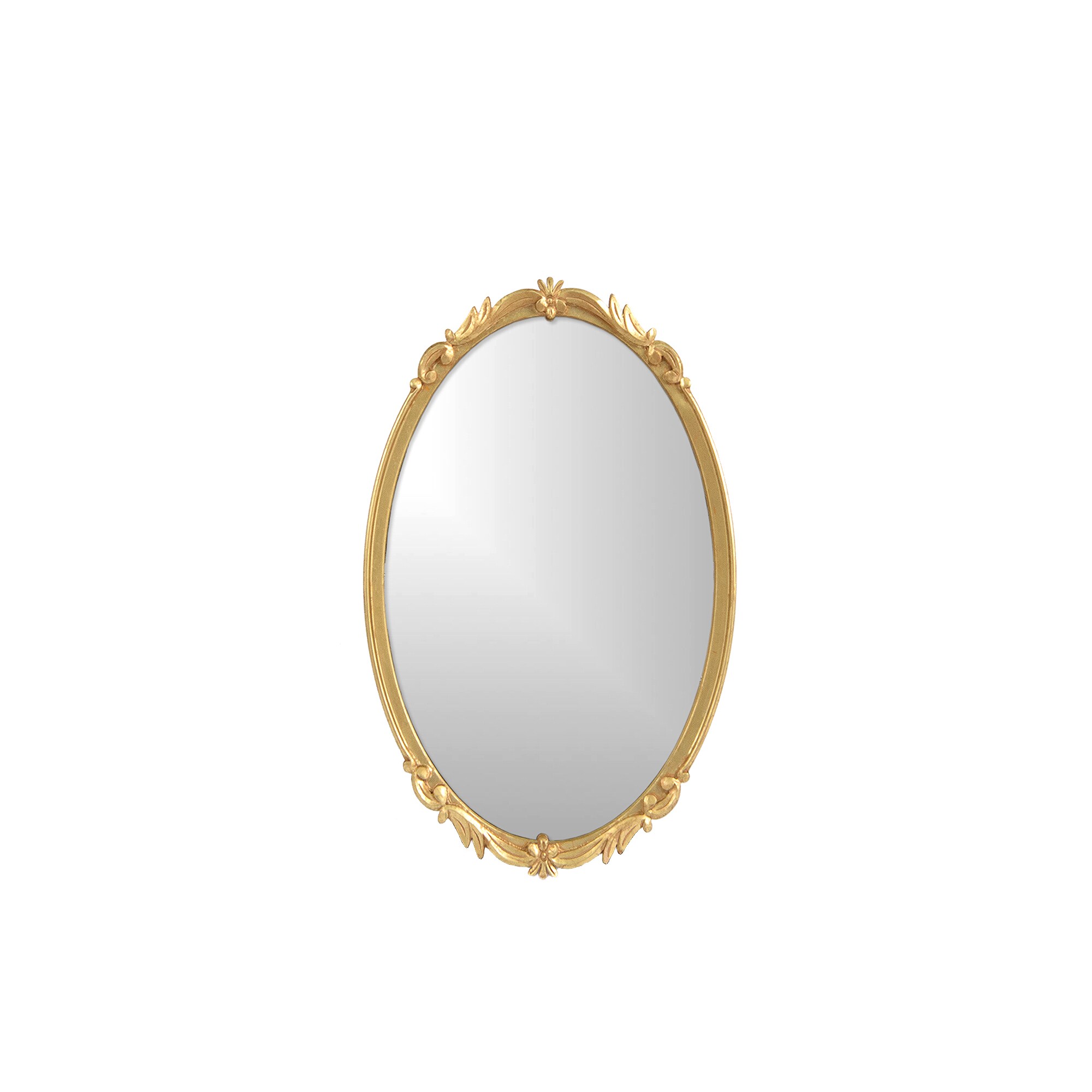 Best Home Fashion MIRROR-RR27-GOLDEN 28-in W x 28-in H Oval Gold Framed Wall Mirror