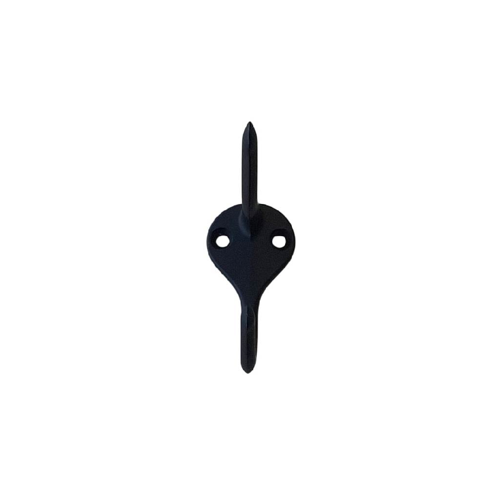 RELIABILT 2 -Hook 1.21-in x 1.75-in H Matte Black Decorative Wall Hook ( 30-lb Capacity)