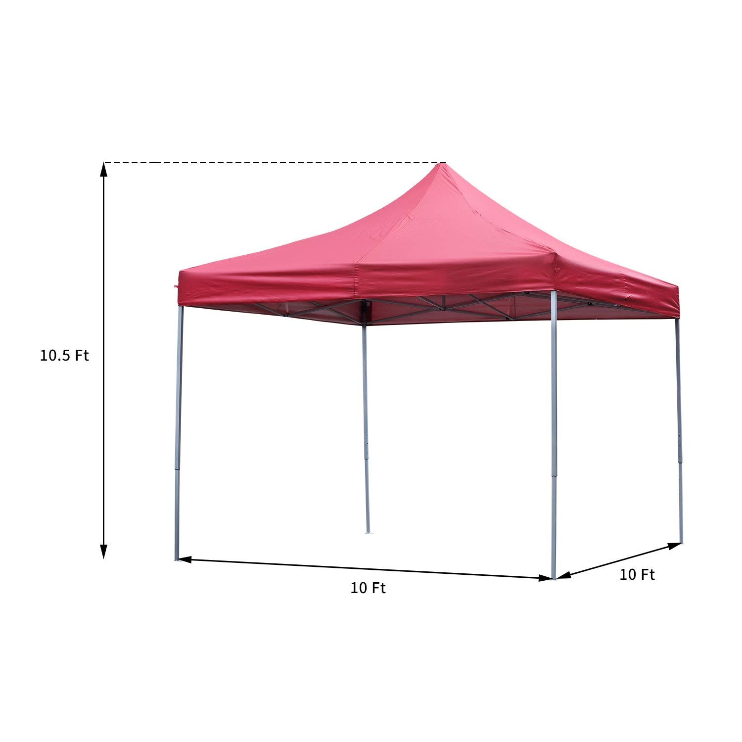 GDY 10-ft x 10-ft Square Red Pop-up Canopy in the Canopies department ...