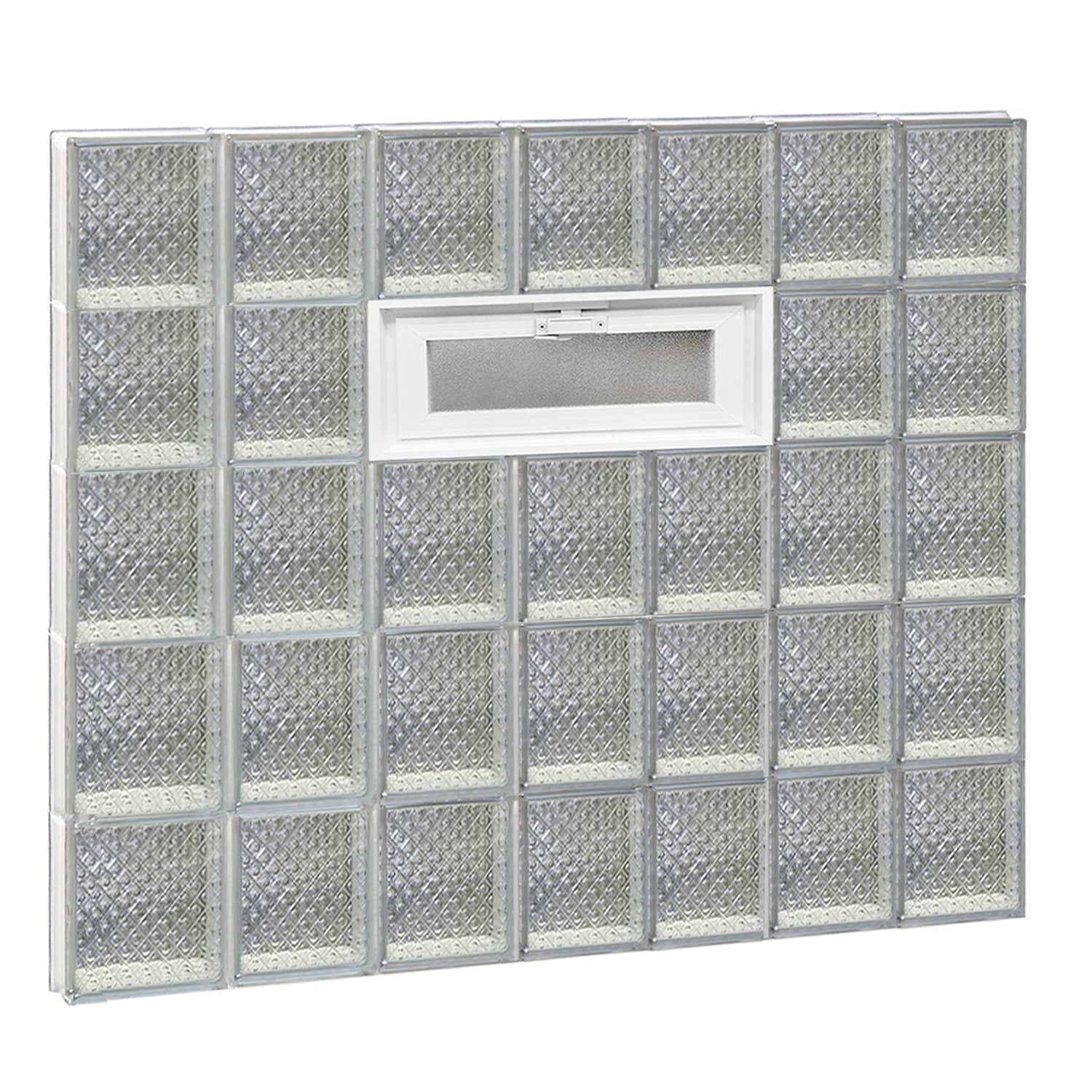 REDI2SET V4240DP Diamond Glass 40-1/4-in x 38-3/4-in Frameless Replacement Vented Glass Block Window