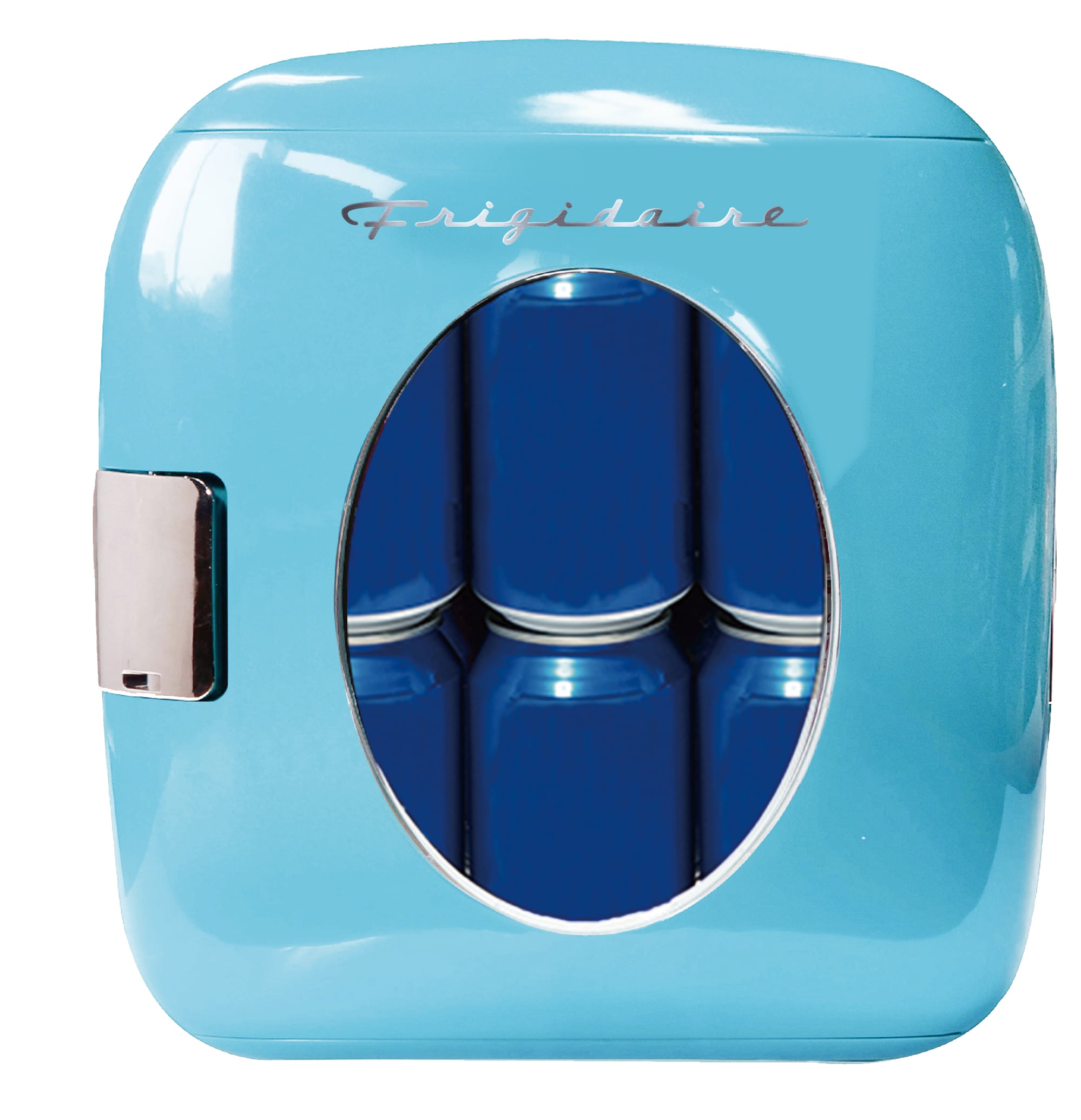 Baby Blue Retro Portable 12-Can Mini Fridge Cooler