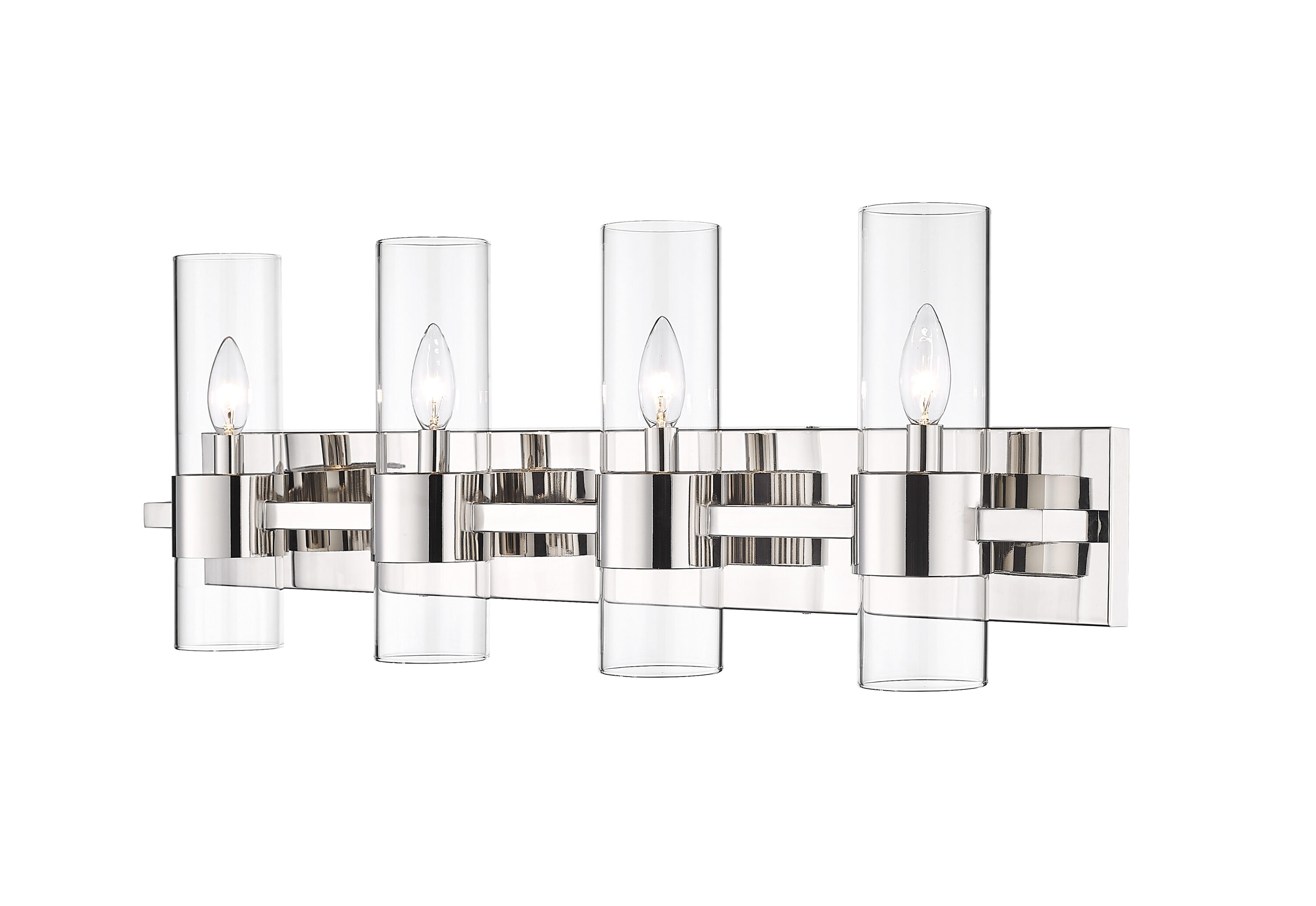 Z-Lite 343-4V-PN Lawson 32-in 4-Light Polished Nickel Transitional Vanity Light