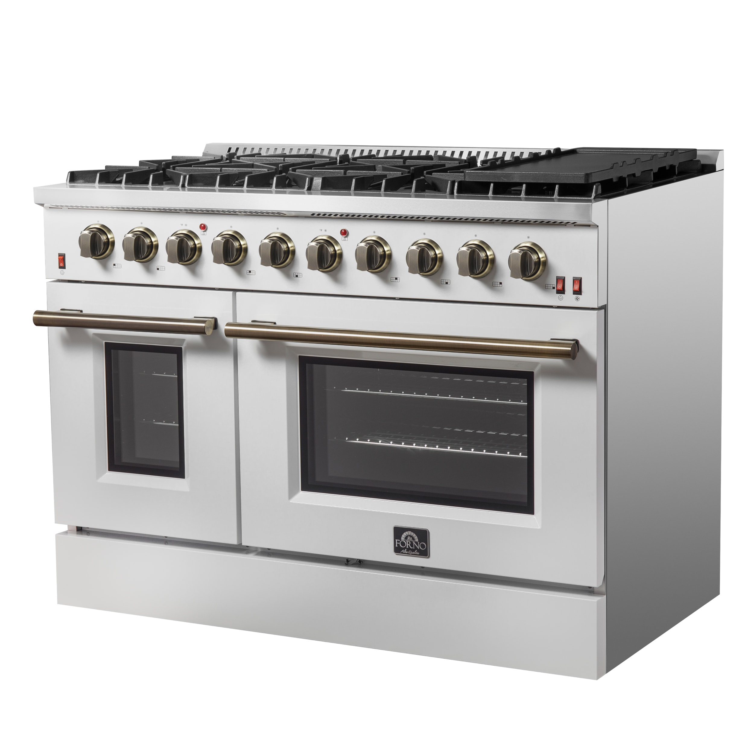 FORNO FFSGS6244-48WHT Double-Oven-Gas-Ranges - View #2