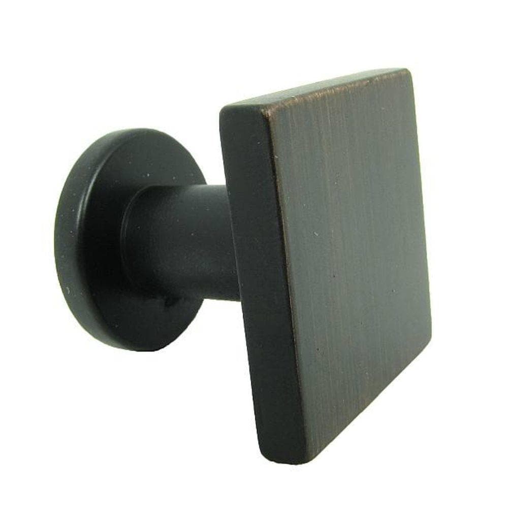 Oil Rubbed Bronze Square Cabinet Knob with Mounting Hardware