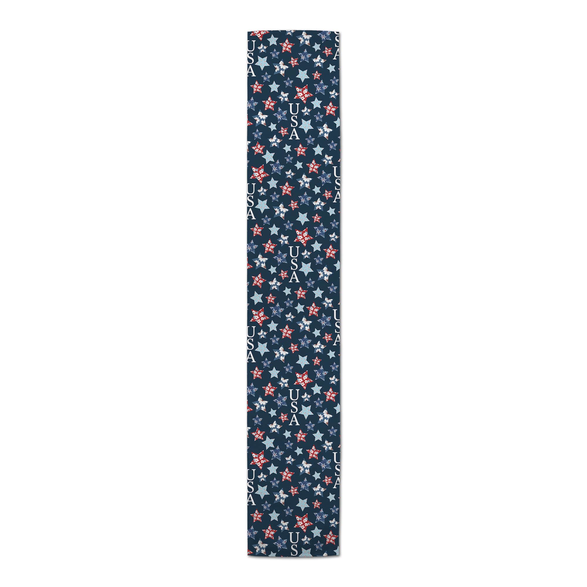 Creative Products Floral Stars Pattern 16x90 Cotton Twill Table Runner