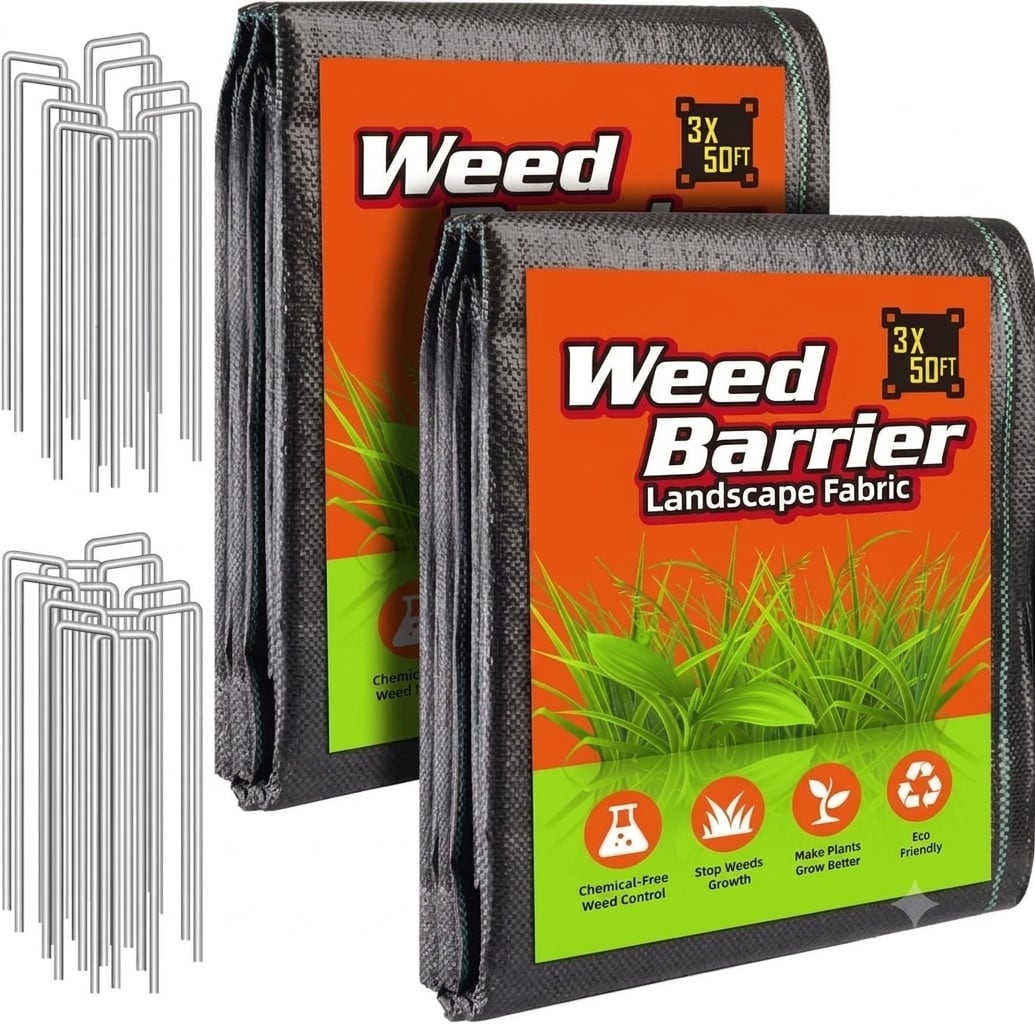 ITOPFOX  3FT x 100FT Weed Barrier Landscape Fabric 3 Point 2oz Heavy Duty Garden Cloth Ground Cover Roll for Gardening Farming Yards Lawns