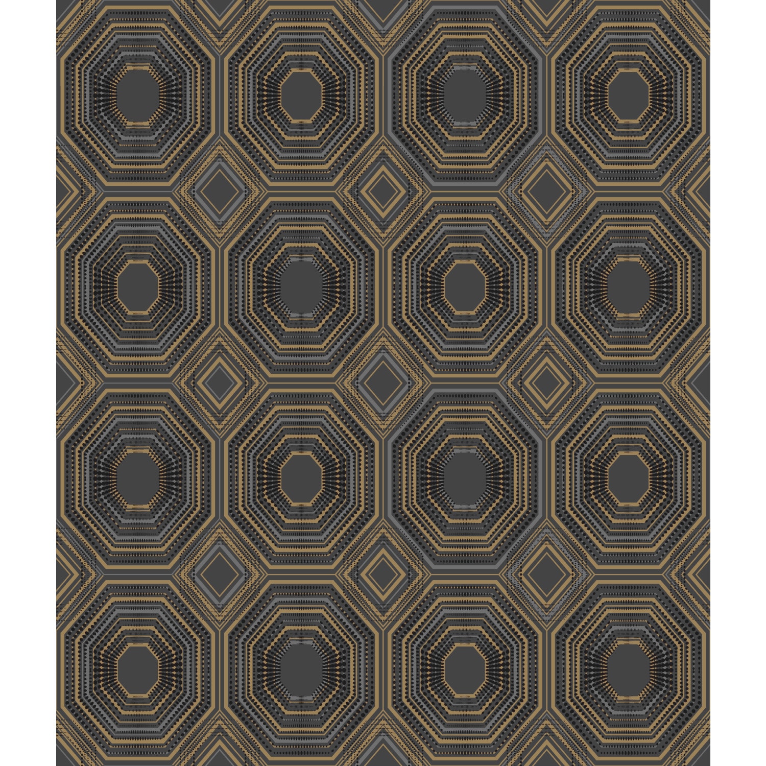 RoomMates RMK11324WP 28.18-Sq. Feet Black Vinyl Geometric Self-adhesive Peel and Stick Wallpaper