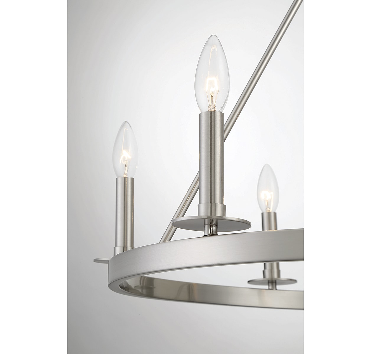 Brushed Nickel 6-Light Wagon Wheel Chandelier