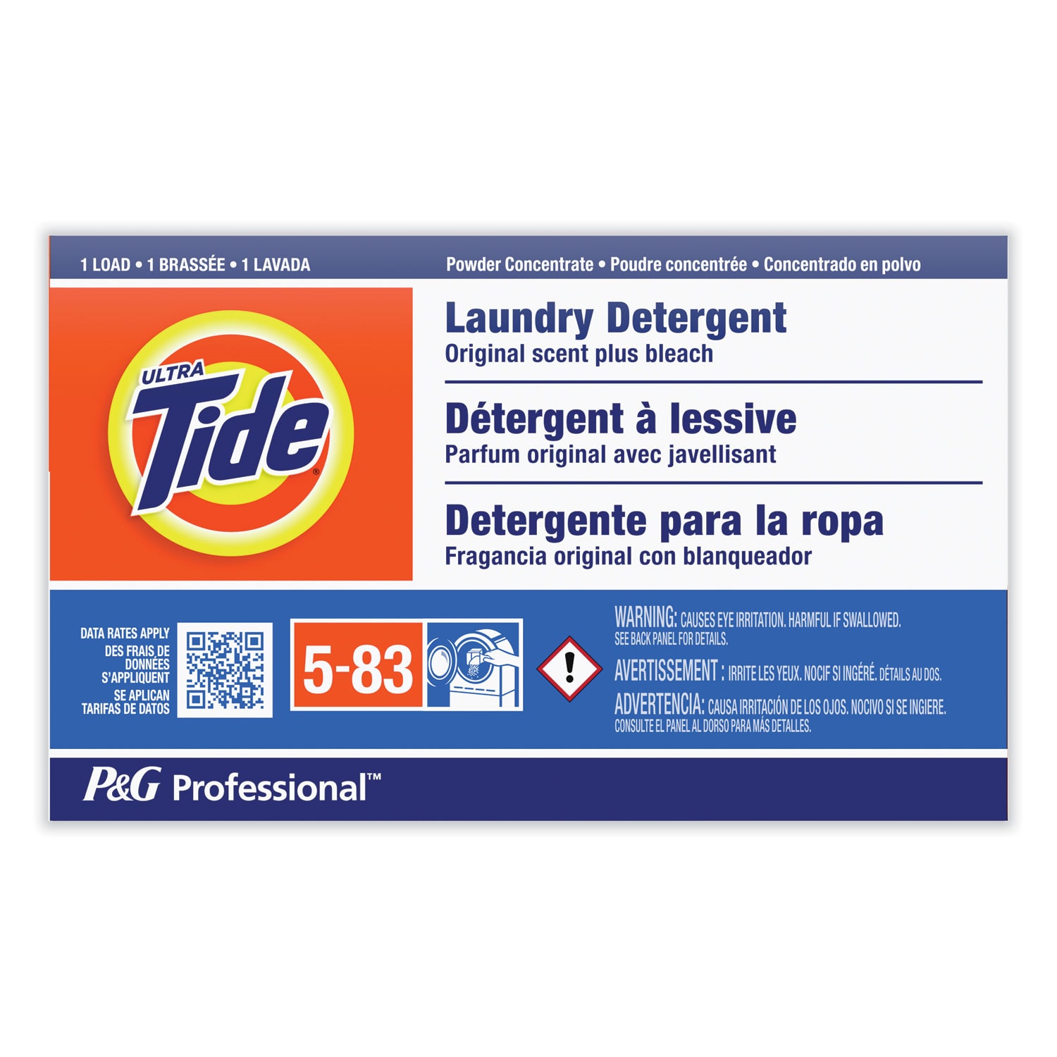 Tide ESNPGC08921 Professional Powder Laundry Detergent Plus Bleach  Original Scent  1.4 oz Vending Box  156 Carton