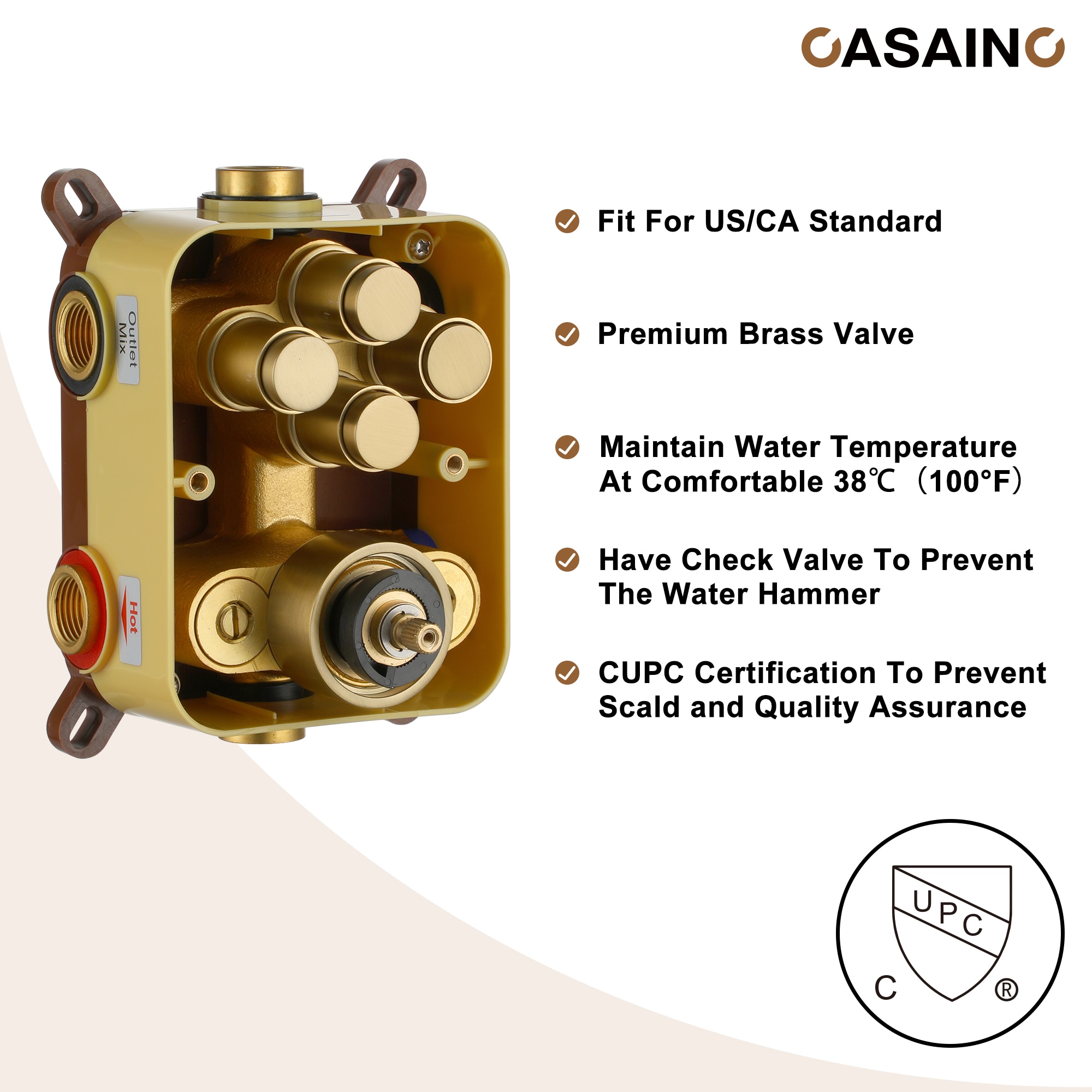 CASAINC CS6228-12BG Showerhead-Bar-Panels - View #11