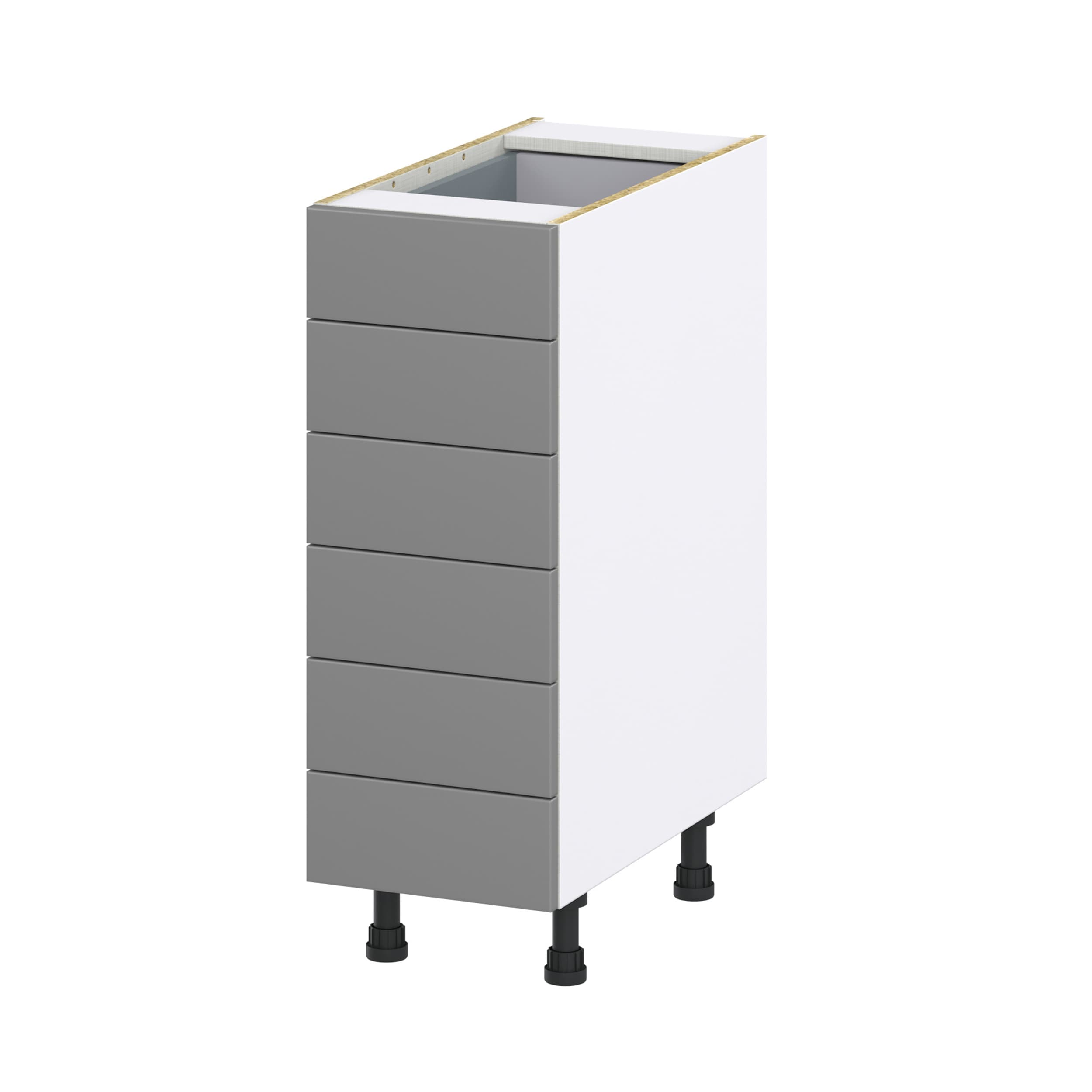 Hugo&Borg Beaumont 12-in W x 34.5-in H x 24-in D Slate Gray 3-Drawer Base Fully Assembled Cabinet (Recessed Panel Style)