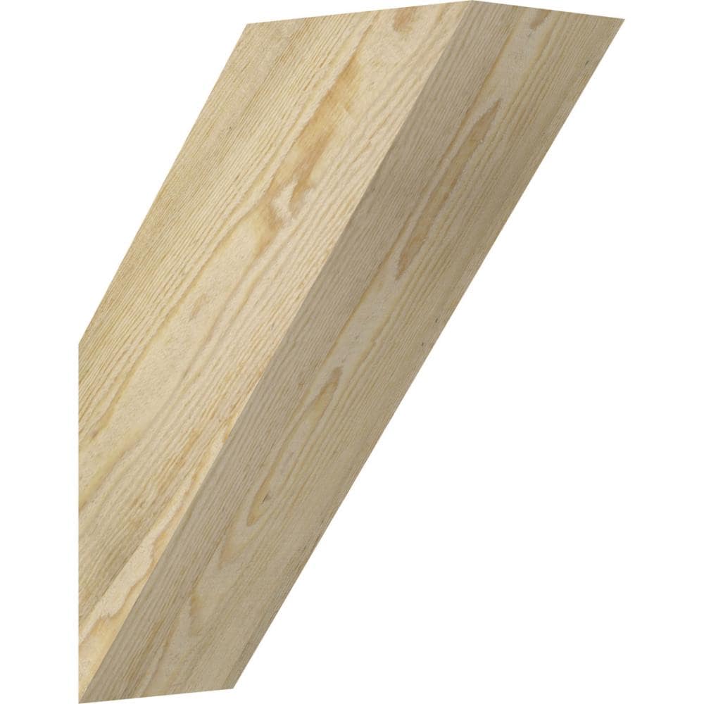 Ekena Millwork BRC06X14X18TRA00RDF 6-in x 14-in x 18-in Douglas Fir Unfinished Wood Traditional Rough Sawn Knee Brace