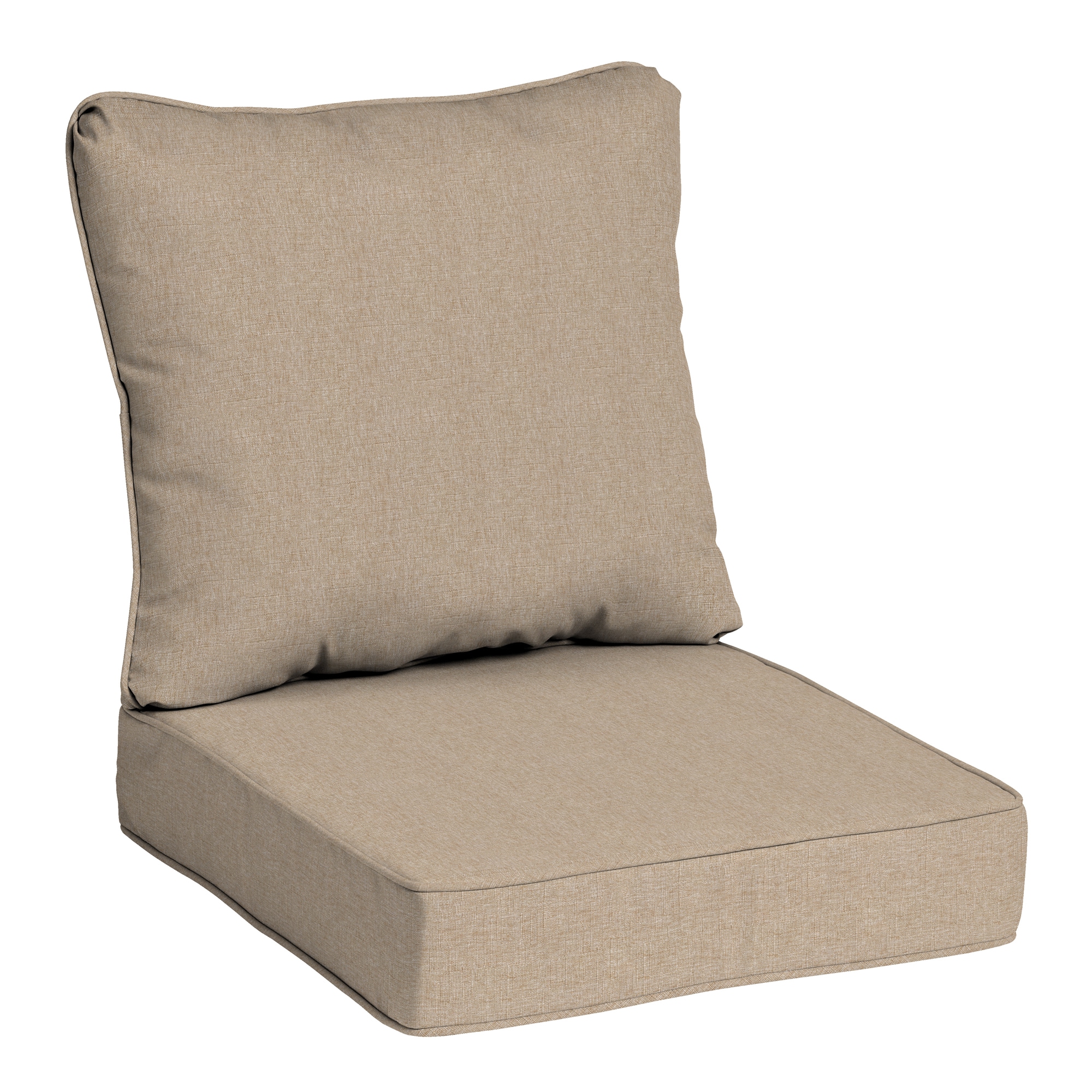 allen + roth 25-in x 25-in 2-Piece Madera Linen Wheat Deep Seat