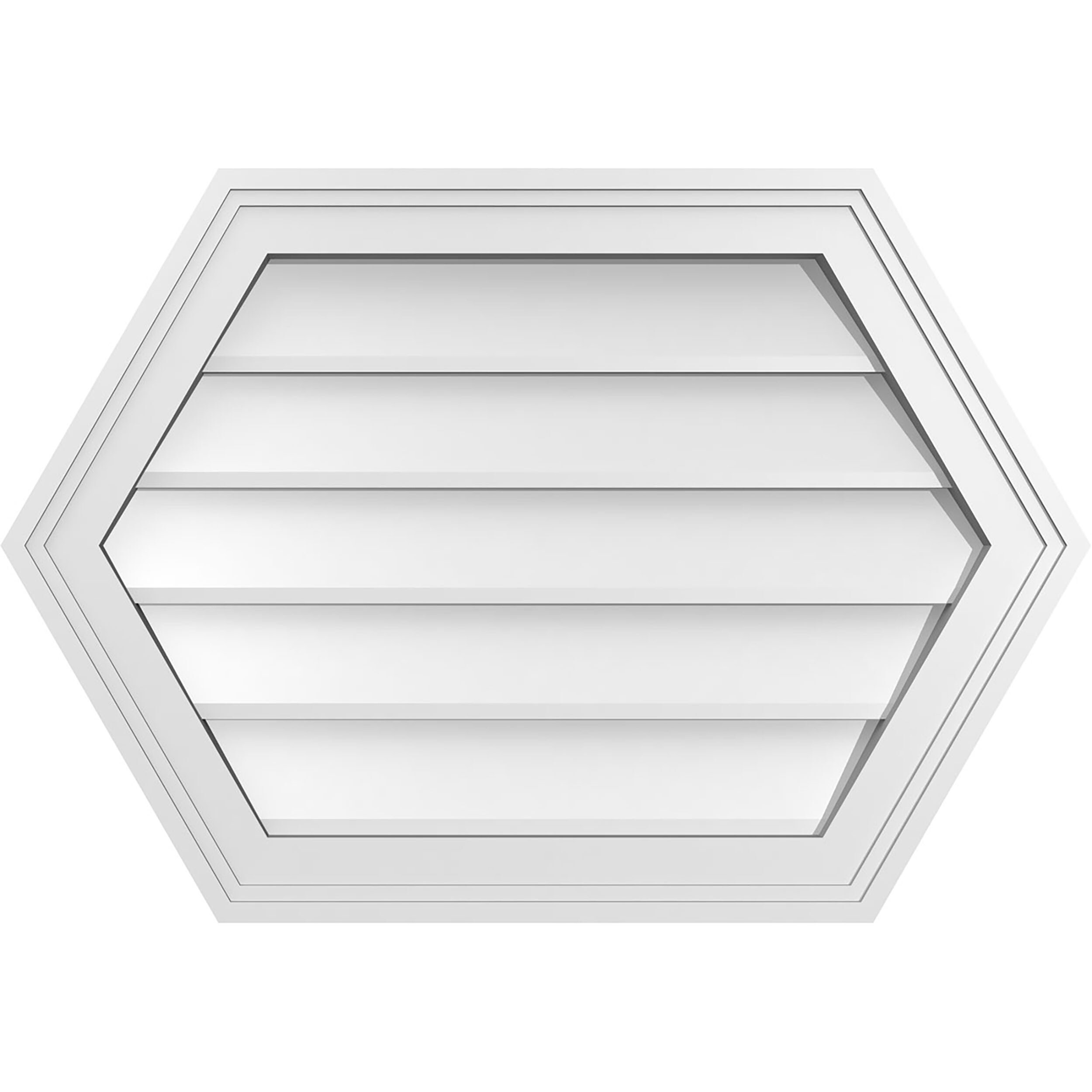 Ekena Millwork GVPHP26X1802SN 26-Inches x 18-Inches Off-white Peaked PVC Gable Louver Vent