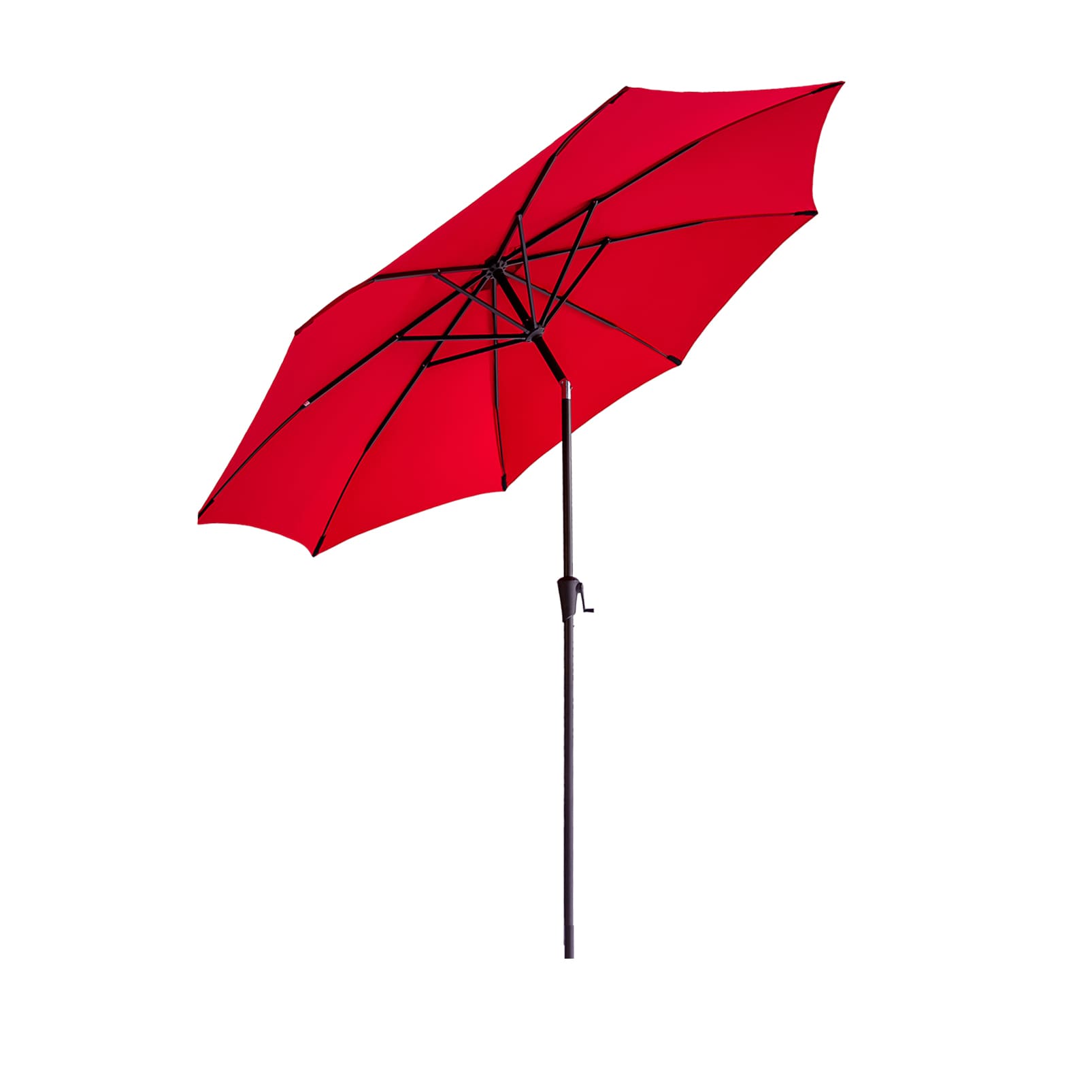 FLAME&SHADE FS11RED 10.83-Feet Aluminum Red Push-button Tilt Market Patio Umbrella