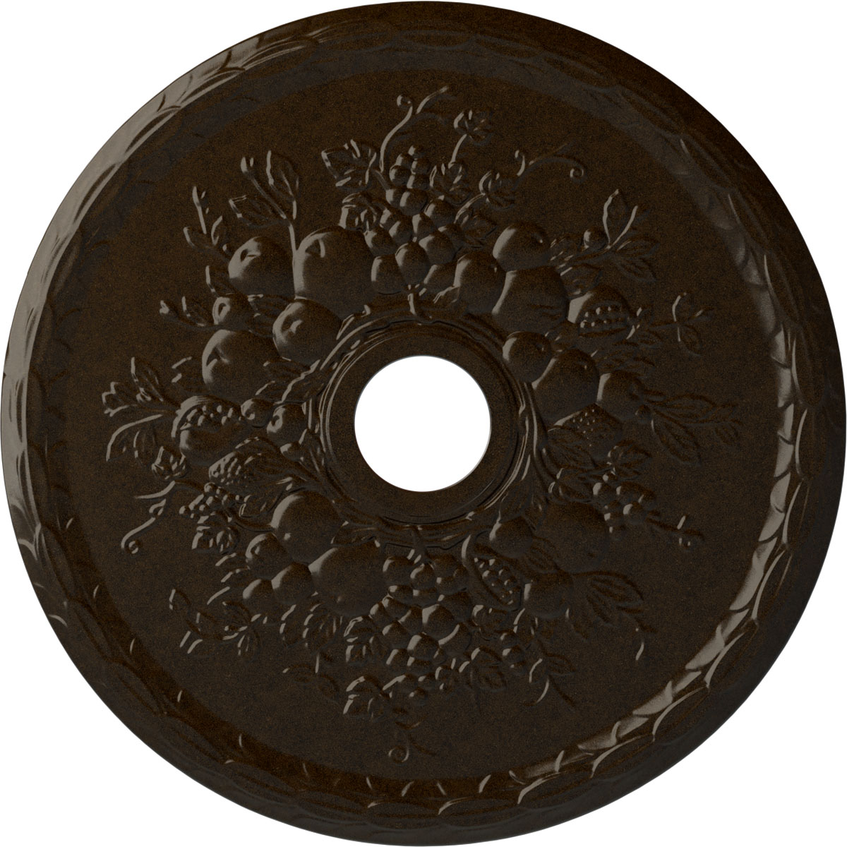 Ekena Millwork CM22GRBZS Grape 22.625-in W x 22.625-in L Painted Bronze Polyurethane Whole Ceiling Medallion